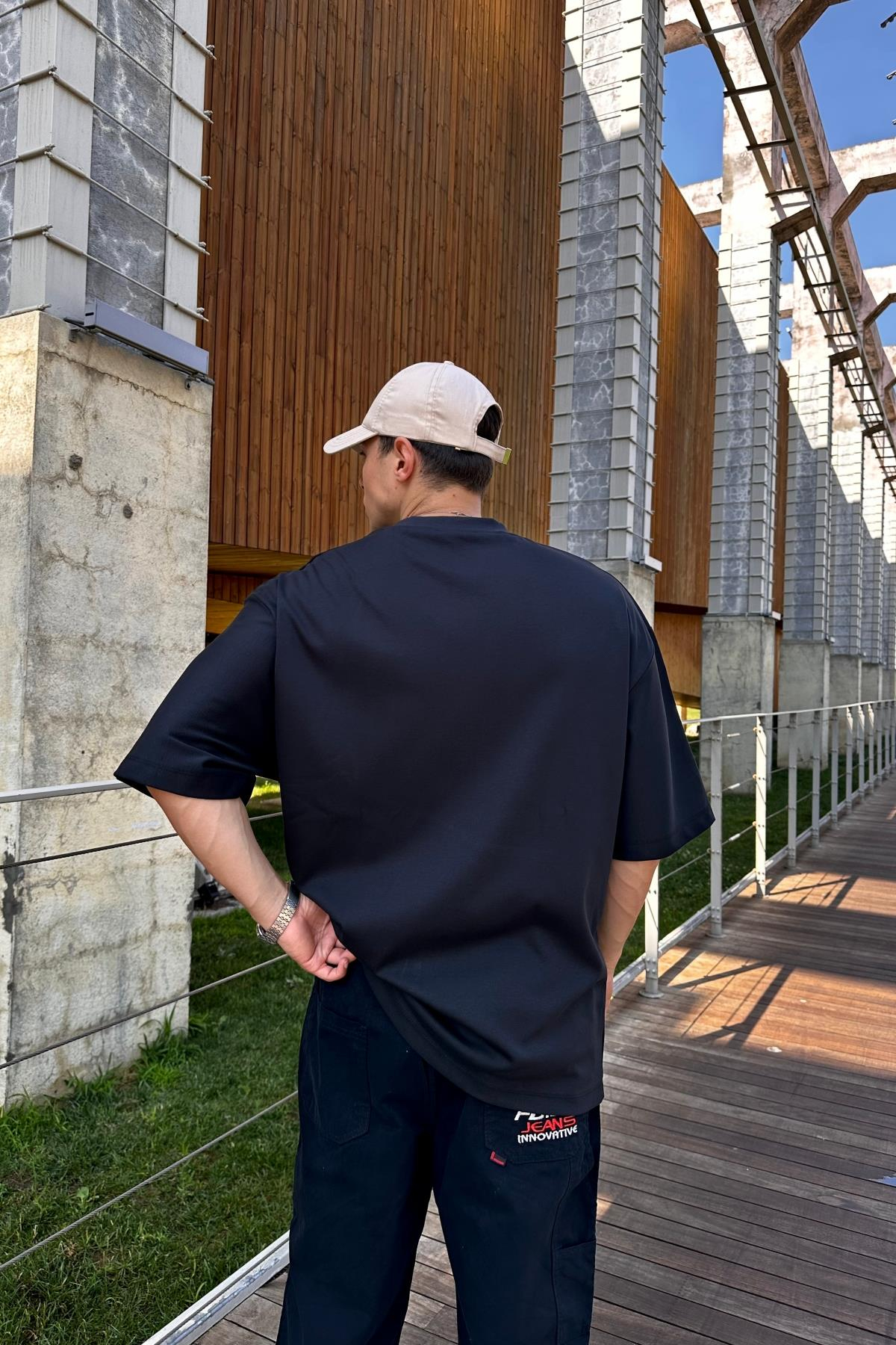 Zr Siyah Oversize Basic Tshirt T1156