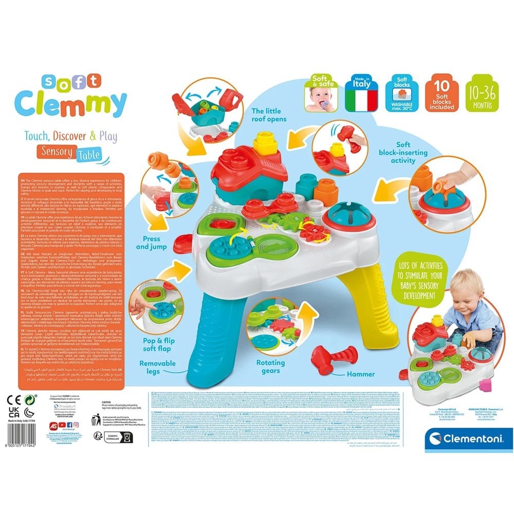 Baby Clementoni Soft Clemmy - Yumuşak Blok Duyusal Aktivite Masası-Eğitici Bebek Oyuncakları