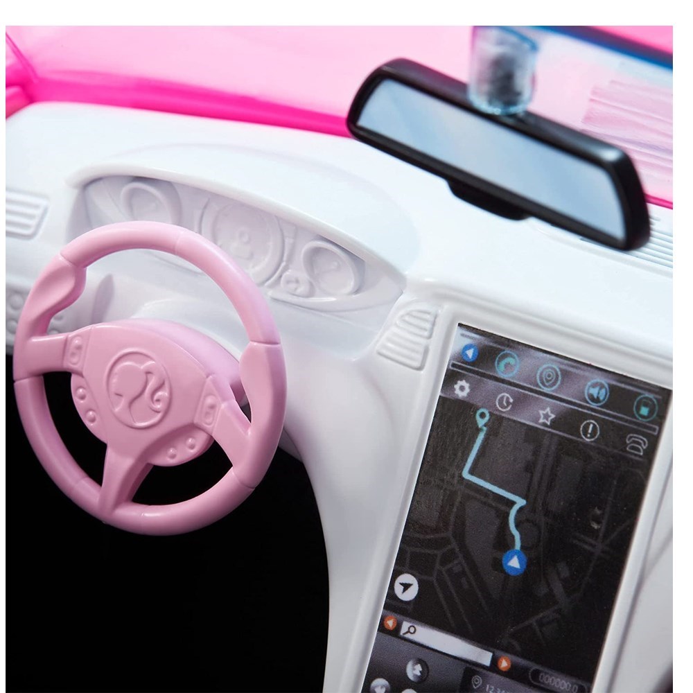 Barbie Cabrio 2 Kişilik Arabası Tekerlekli Pembe Araba ve Gerçekçi Detaylar-Kız Oyun Setleri