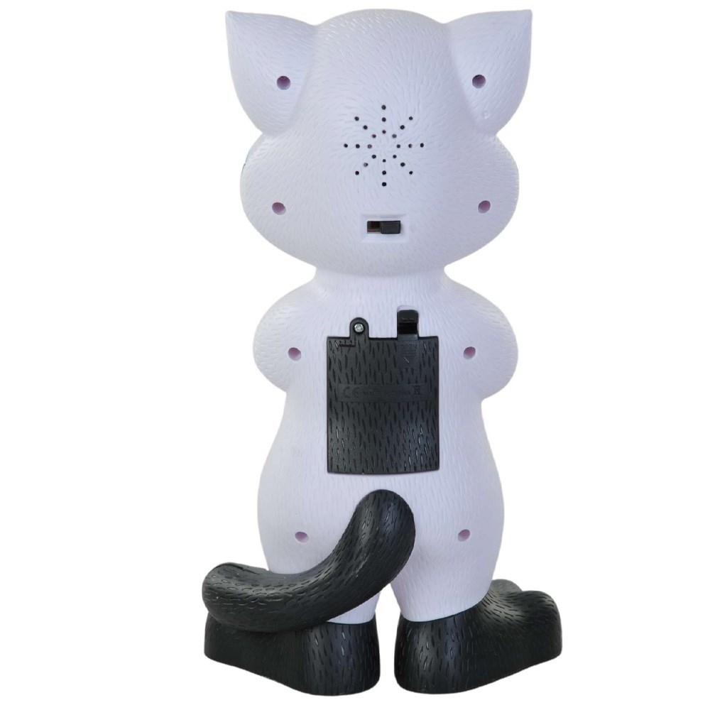 Beyaz Kayıt Yapan Işıklı Müzikli Kedi 30 Cm HY-013AE-Eğitici Bebek Oyuncakları