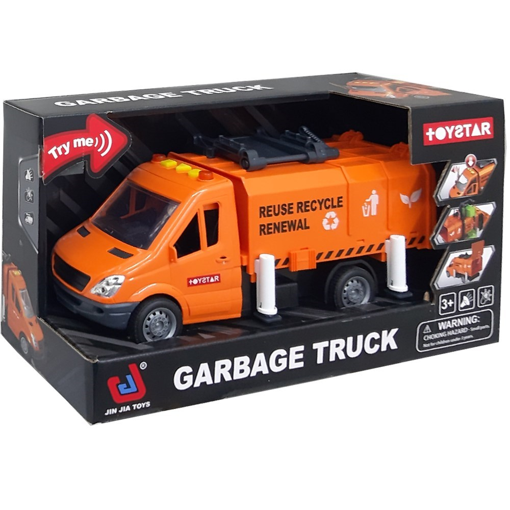Canem Oyuncak Sesli Işıklı Sürtmeli Çöp Kamyonu 666-63P-Oyuncak Kamyon