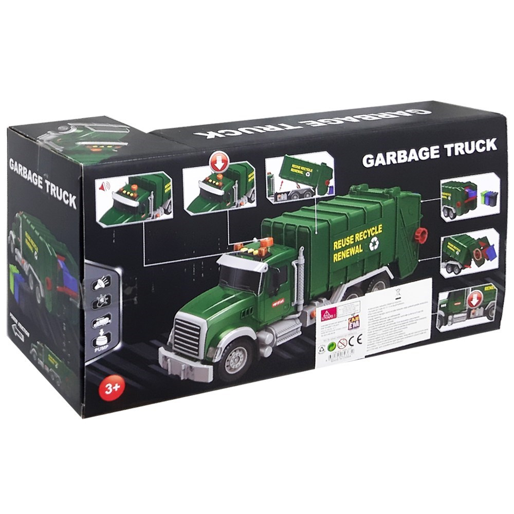 Canem Oyuncak Sürtmeli Sesli Işıklı Çöp Kamyonu 666-53P-Oyuncak Kamyon