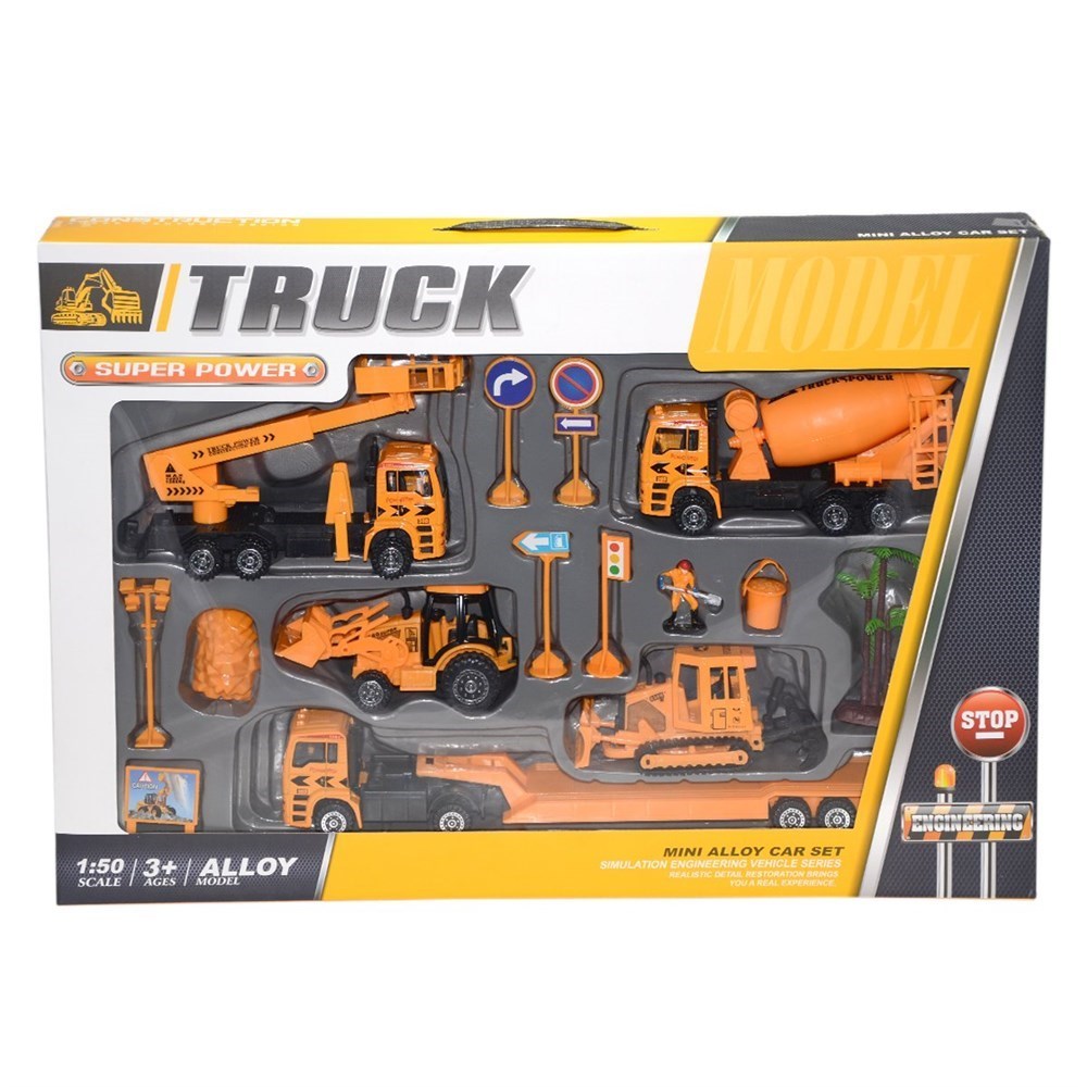 Çek Bırak İş MakinalarI Seti-İnşaat Oyun Setleri