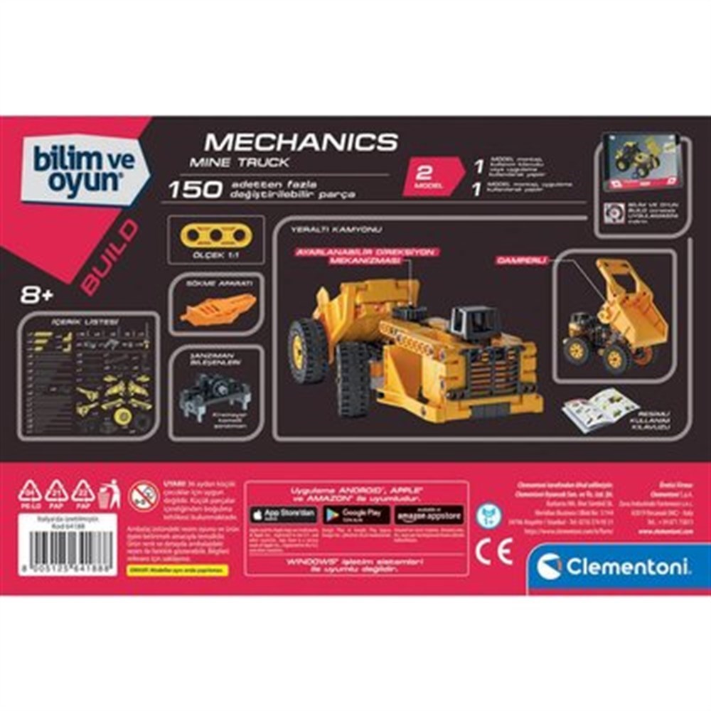 Clementoni Bilim ve Oyun Mekanik Mine Truck 64188-Akıl Oyunları