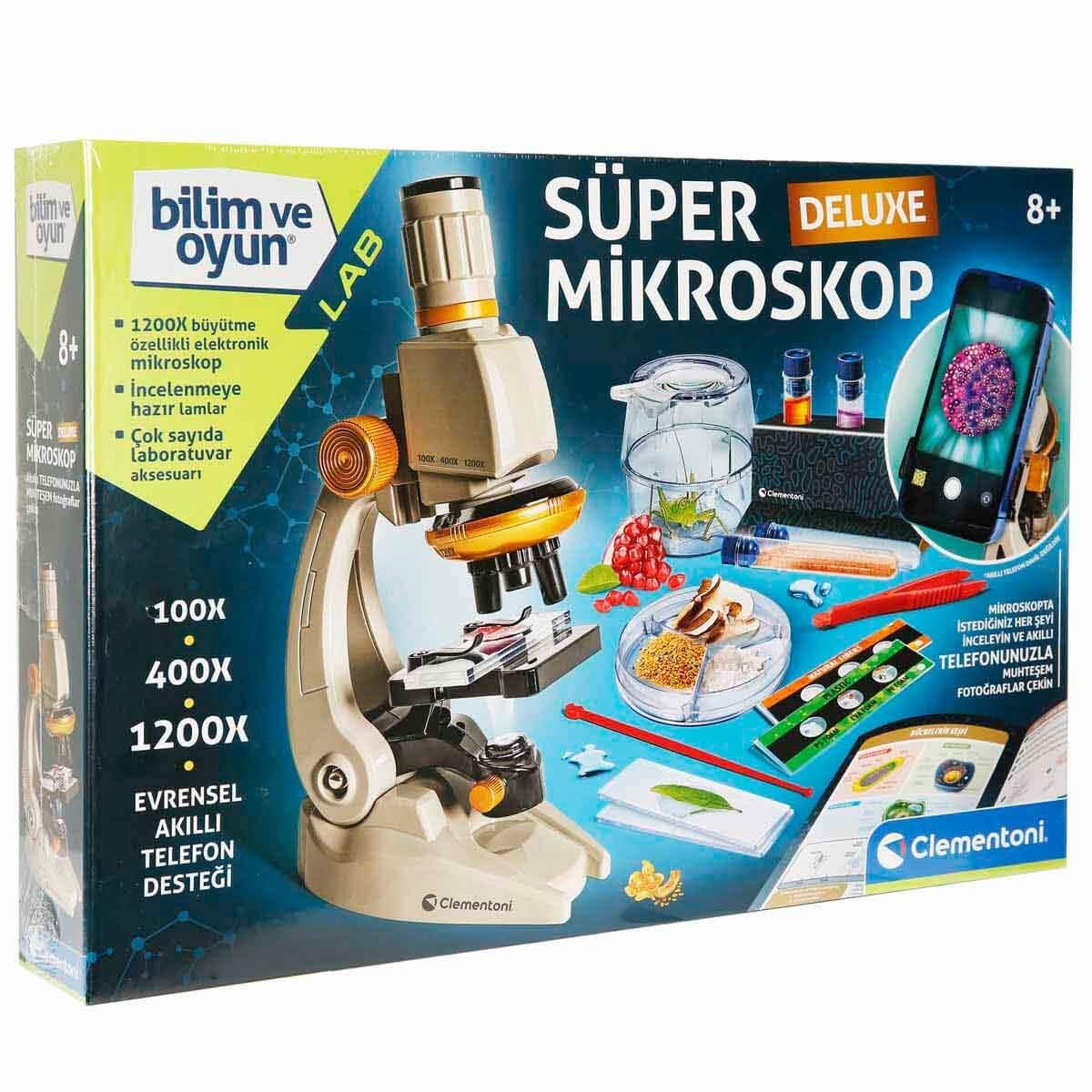 Clementoni Bilim ve Oyun - Süper Mikroskop +8 yaş 64473-Akıl Oyunları