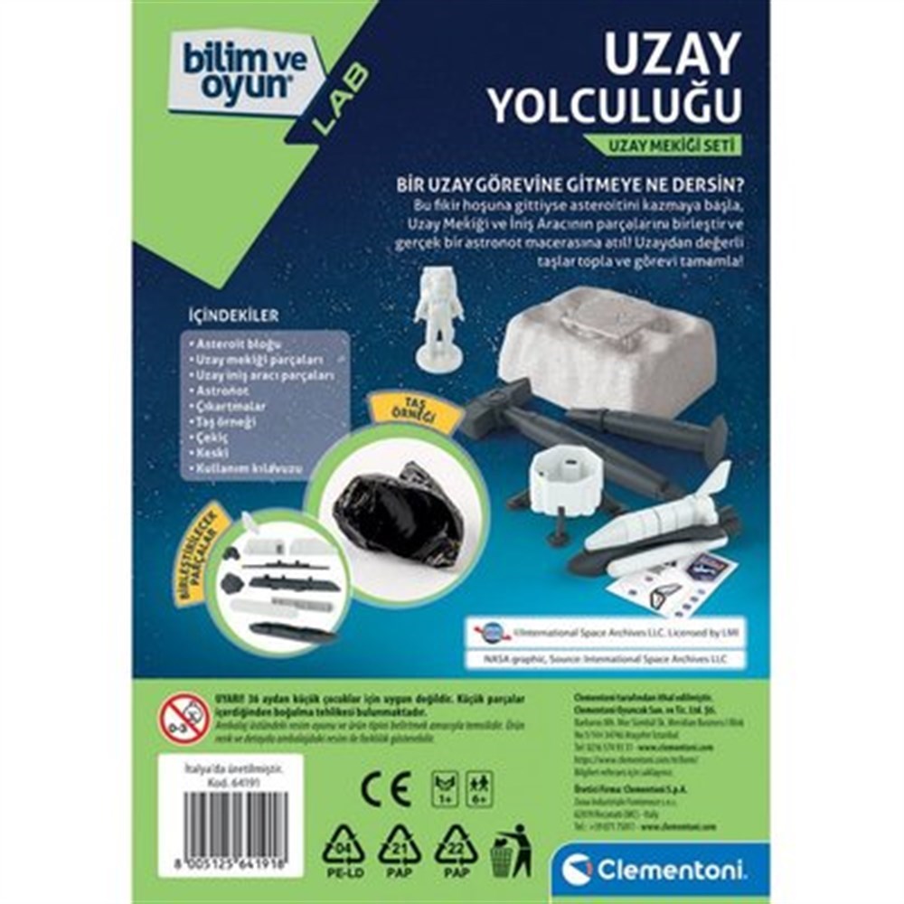 Clementoni Bilim ve Oyun Uzay Yolculuğu Uzay Mekiği Seti 64191-Akıl Oyunları