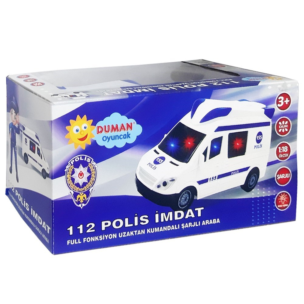Duman Oyuncak Uzaktan Kumandalı Şarjlı Full Fonksiyonlu Polis 20 Cm DMN345-240-Kumandalı Arabalar