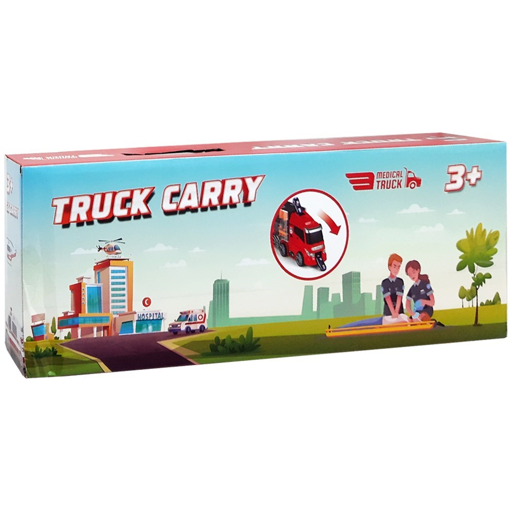 Galtoys Oyuncak Ambulans Taşıyıcı Tır 15+1 Parça GLT-E403-Oyuncak Kamyon