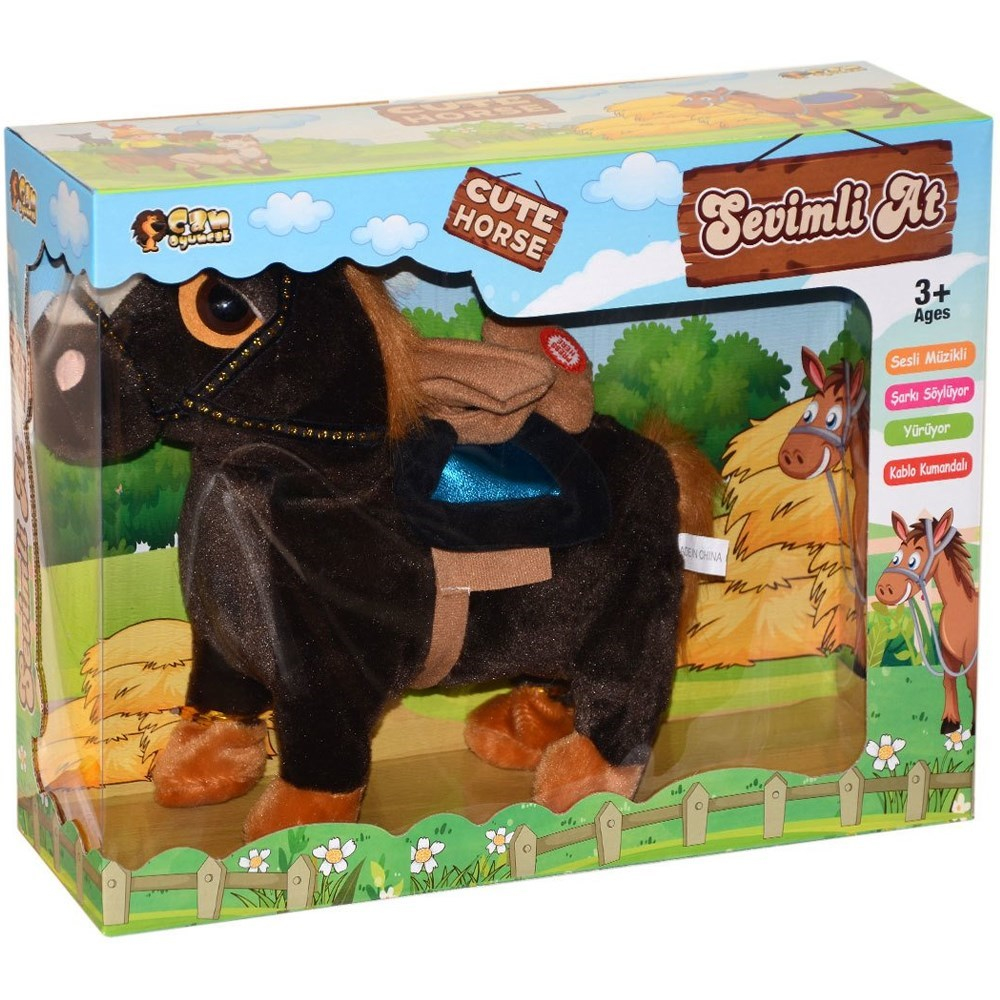 Kablolu Müzikli Sevimli At 27 Cm YY199011-Peluş Oyuncaklar