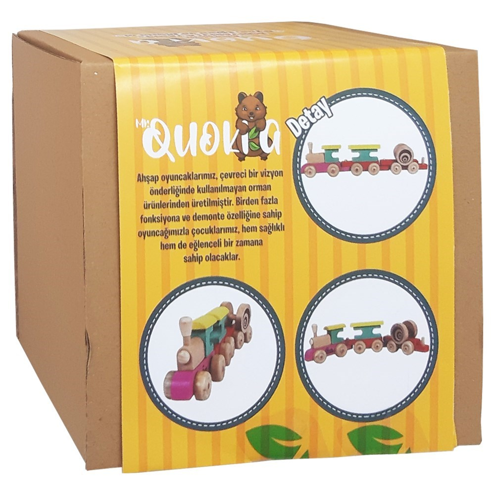 Kolat Oyuncak Quokka İşçi Vagonlu Tren MR0036-Ahşap Oyuncaklar