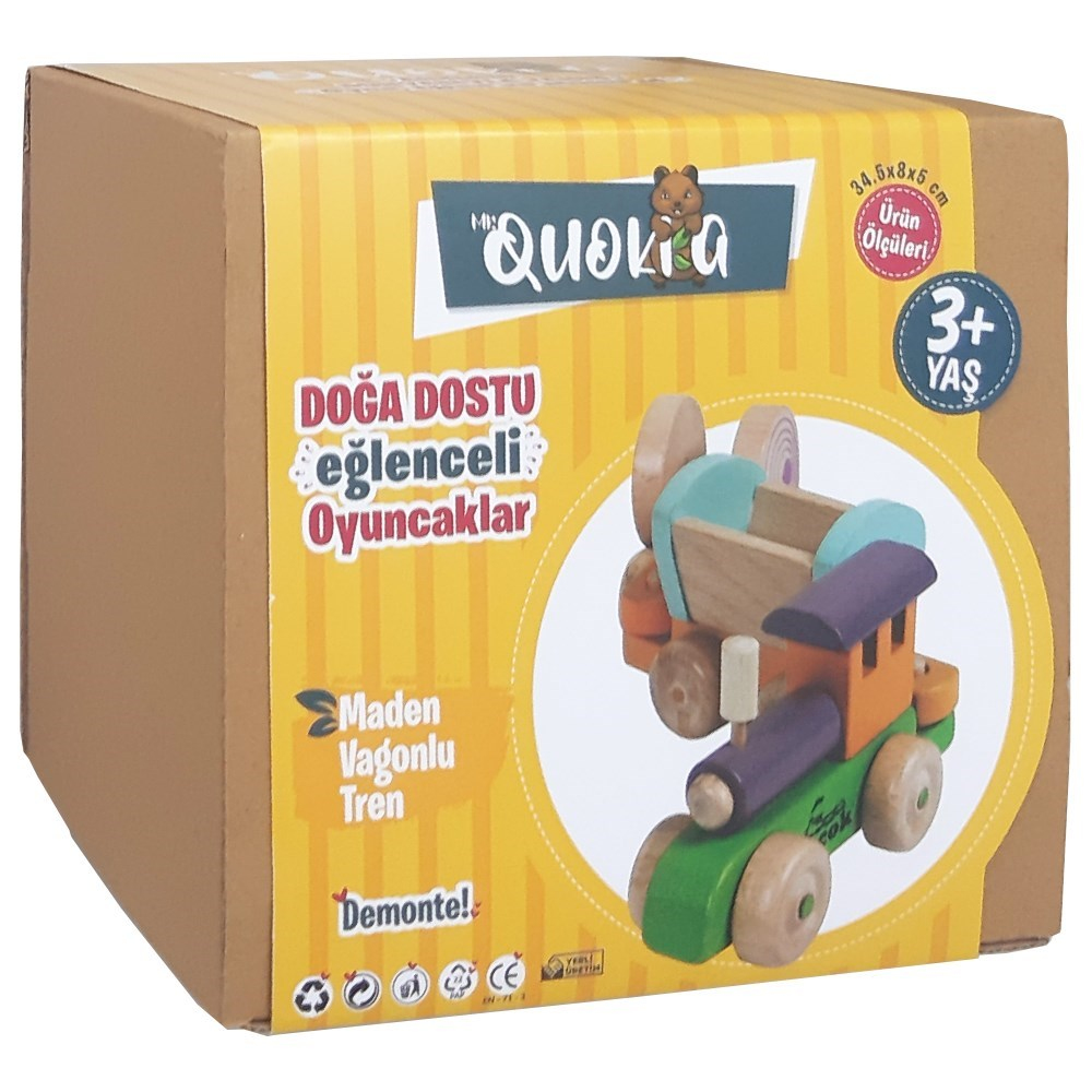 Kolat Oyuncak Quokka Maden Vagonlu Tren MR0034-Ahşap Oyuncaklar