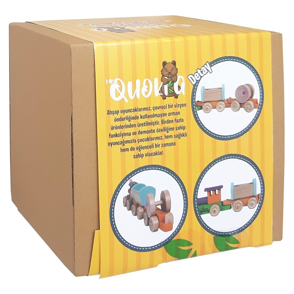 Kolat Oyuncak Quokka Maden Vagonlu Tren MR0034-Ahşap Oyuncaklar