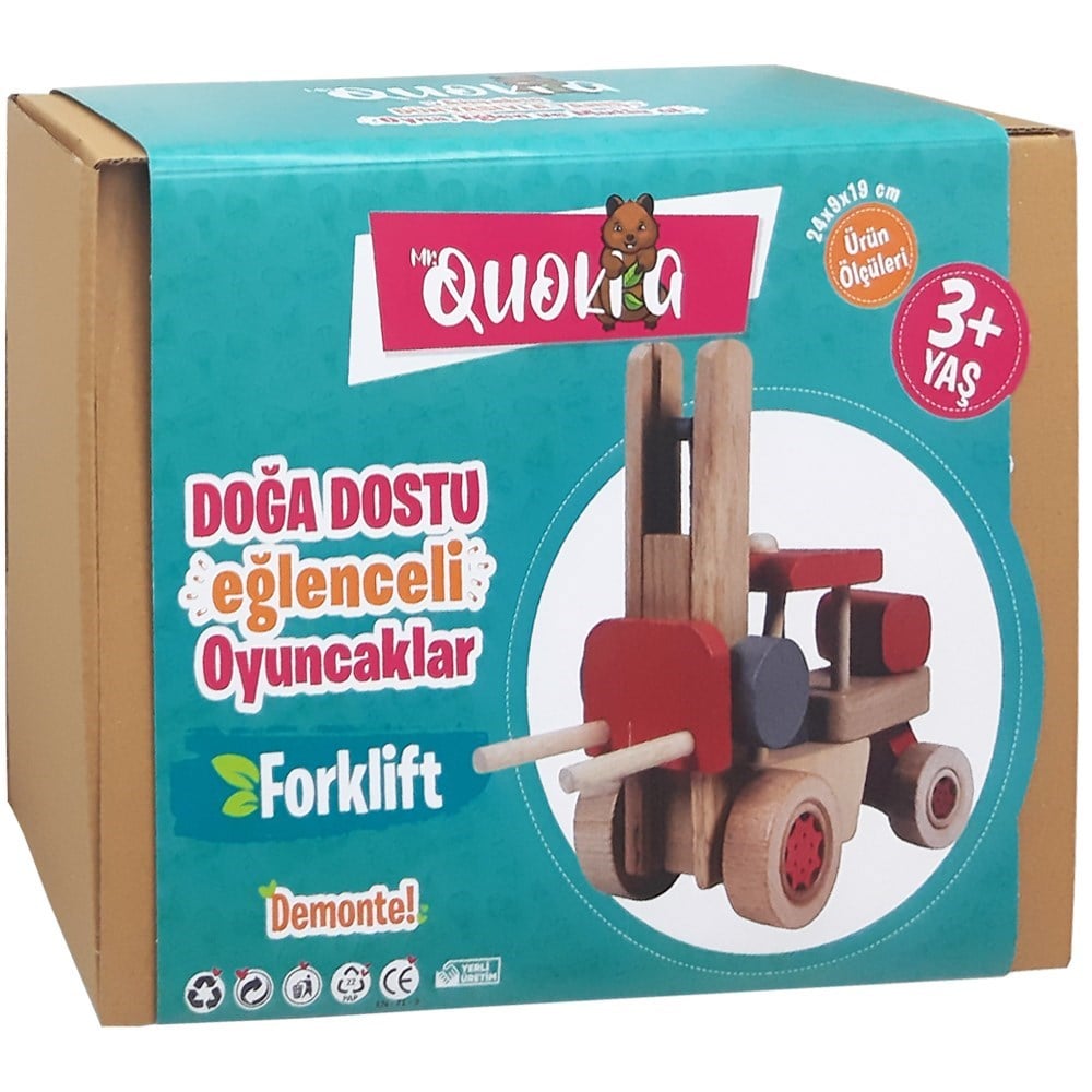Kolat Oyuncak Quokka Mavi Forklift MR0074-Ahşap Oyuncaklar
