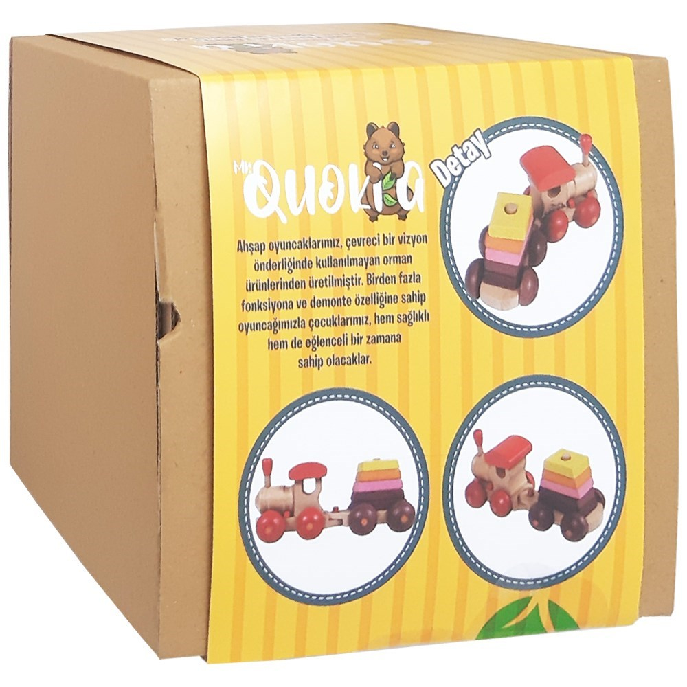 Kolat Oyuncak Quokka Piramit Vagonlu Tren MR0032-Ahşap Oyuncaklar