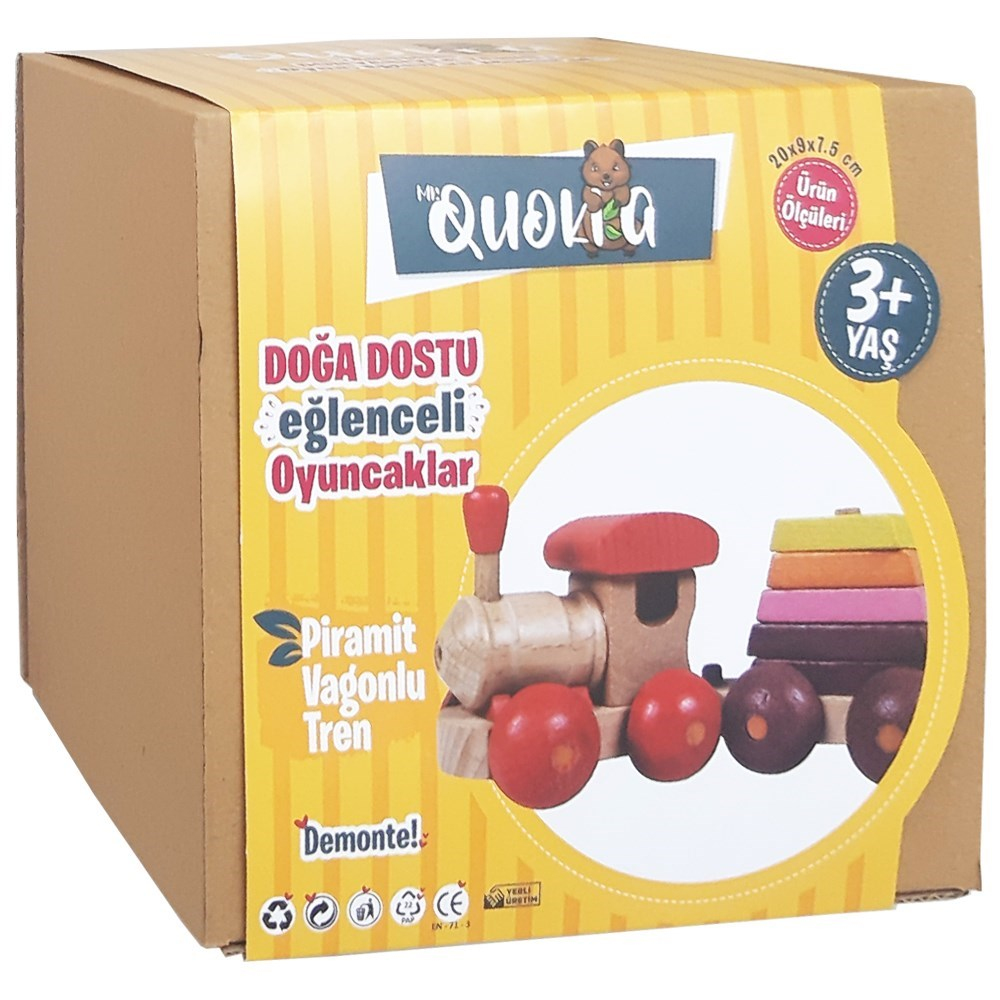 Kolat Oyuncak Quokka Piramit Vagonlu Tren MR0032-Ahşap Oyuncaklar
