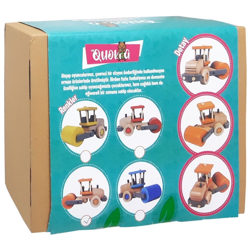 Kolat Oyuncak Quokka Turuncu Yol Silindiri MR0069-Ahşap Oyuncaklar