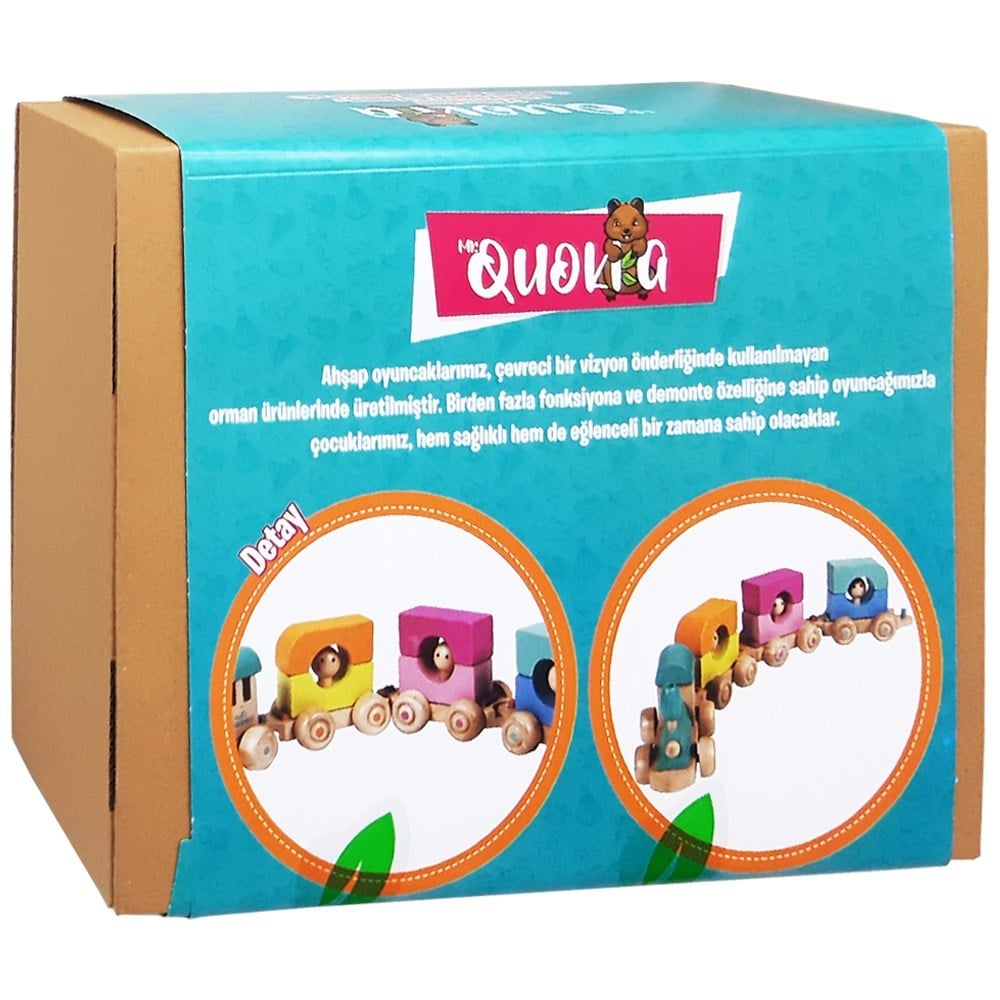 Kolat Oyuncak Quokka Yolcu Vagonlu Tren MR0030-Ahşap Oyuncaklar