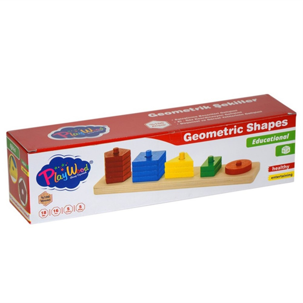 Kutuda Ahşap Geometrik Şekiller-Akıl Oyunları