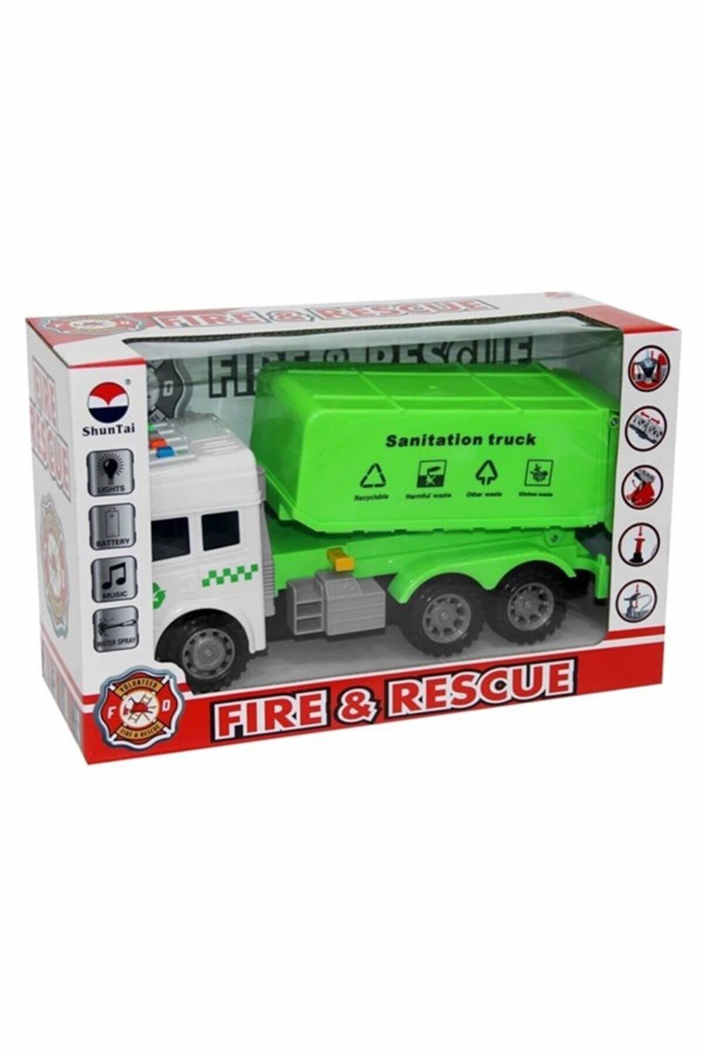 Kutulu Sesli ve Işıklı Çöp Kamyonu-Kumandasız Arabalar