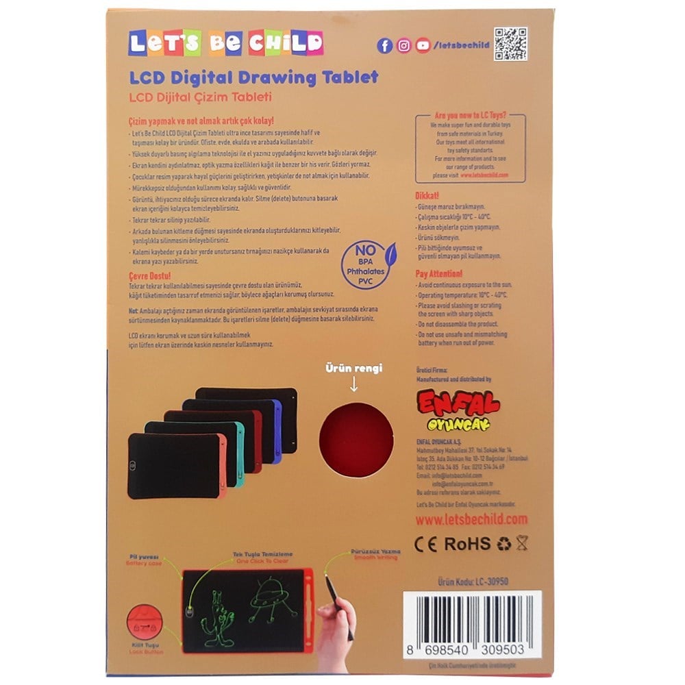 Lc Dijital Çizim Tableti 29x20 LC-30950-Akıl Oyunları
