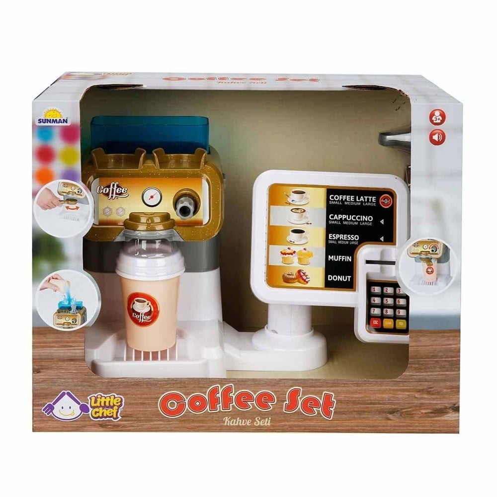 Little Chef Sesli Kahve Makinesi ve Kasa Seti-Kız Oyun Setleri