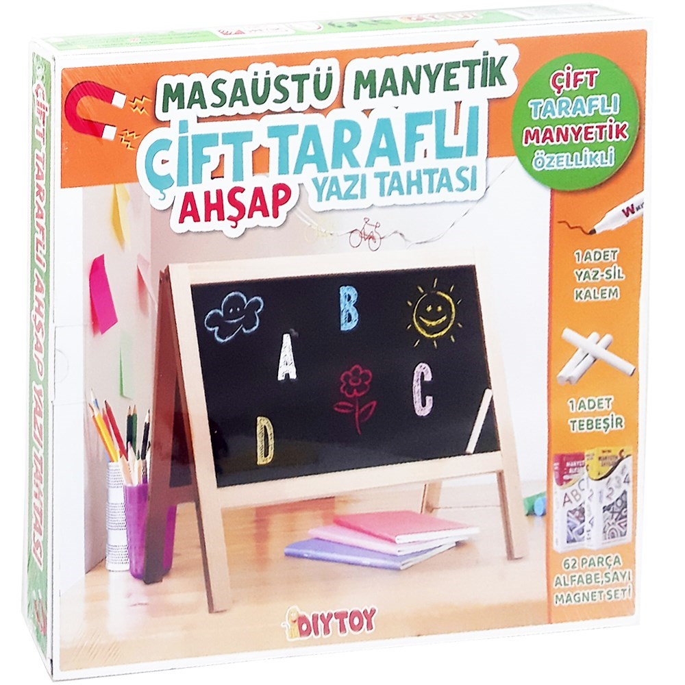 Manyetik Çift Taraflı Masaüstü Ahşap Yazı Tahtası Magnetli-Akıl Oyunları