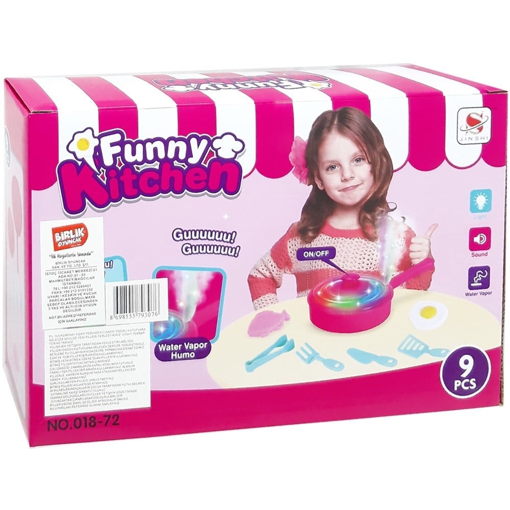 Pembe Buharlı Tava Mutfak Seti 018-72-Kız Oyun Setleri
