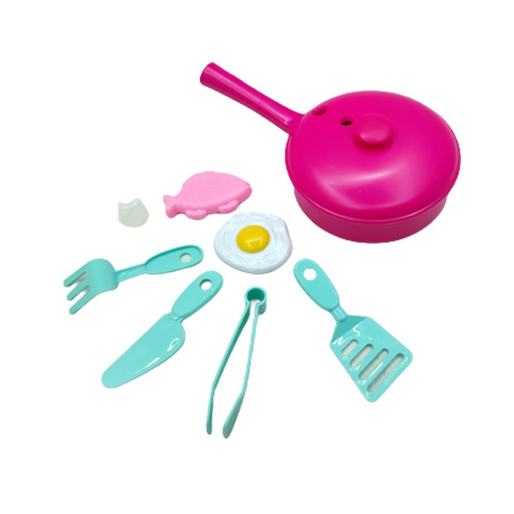 Pembe Buharlı Tava Mutfak Seti 018-72-Kız Oyun Setleri