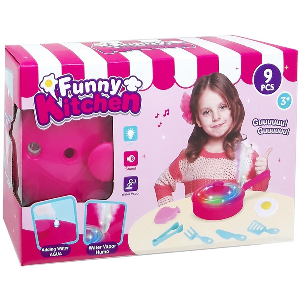 Pembe Buharlı Tava Mutfak Seti 018-72-Kız Oyun Setleri