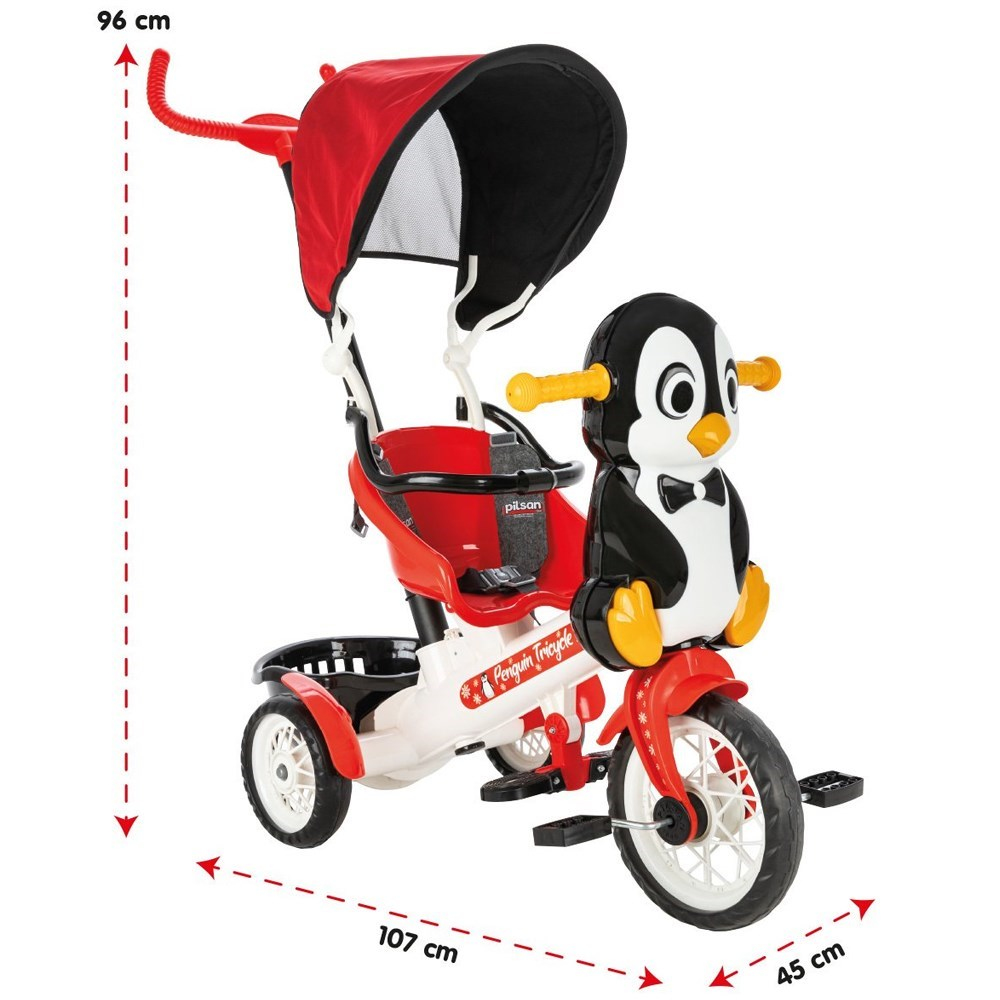 Penguen Kontrollü Bisiklet Kırmızı 96 Cm 07178-Bahçe Oyuncakları