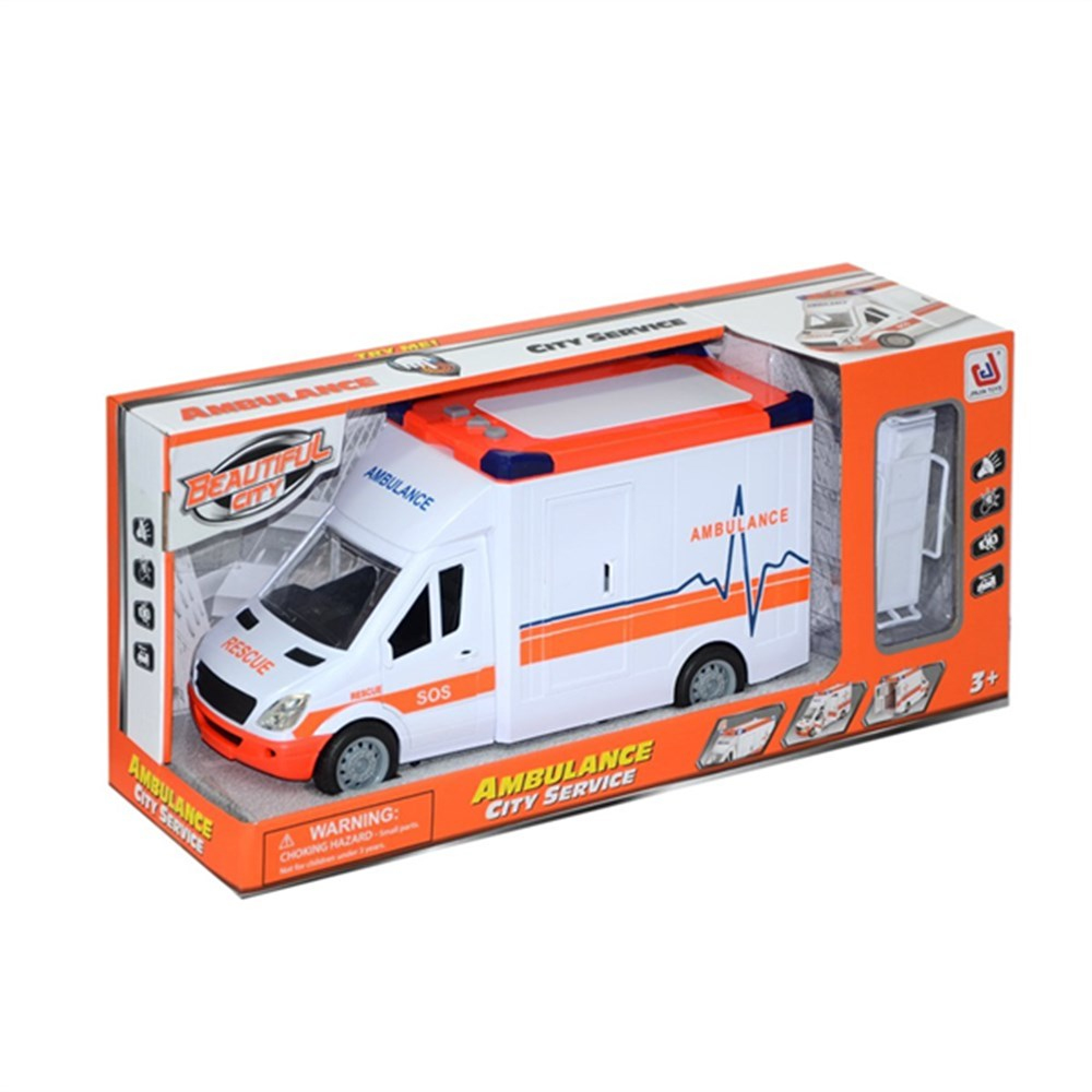 Sürtmeli Işıklı Sesli Ambulans-Oyuncak Ambulans