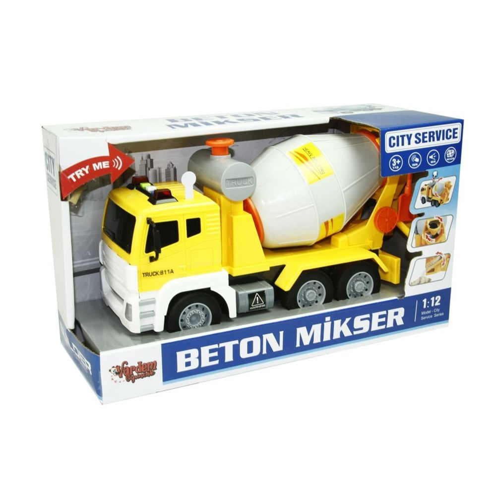 Vardem Oyuncak 1:16 Sürtmeli Sesli Işıklı Beton WY811A,WY811B-Oyuncak Kamyon