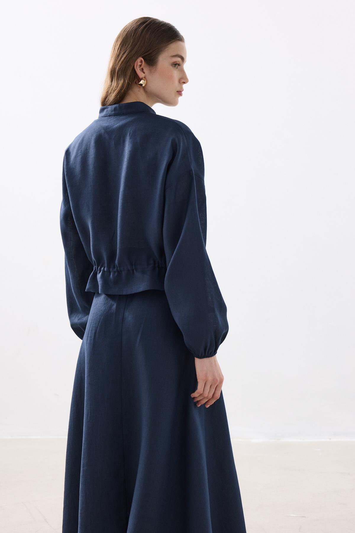 %100 KETEN BOMBER CEKET LACİVERT