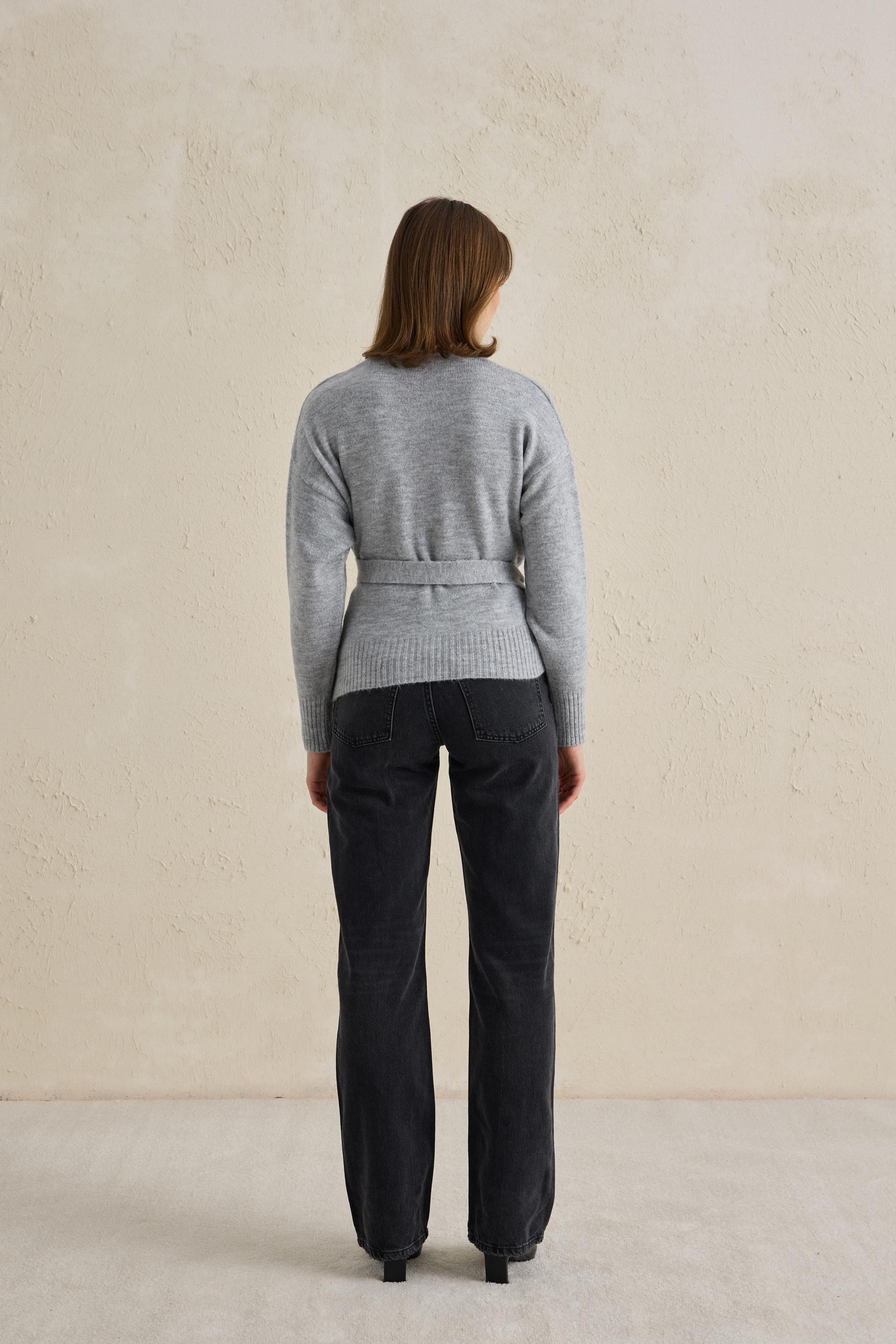 ANVELOP TRİKO HIRKA GRİ