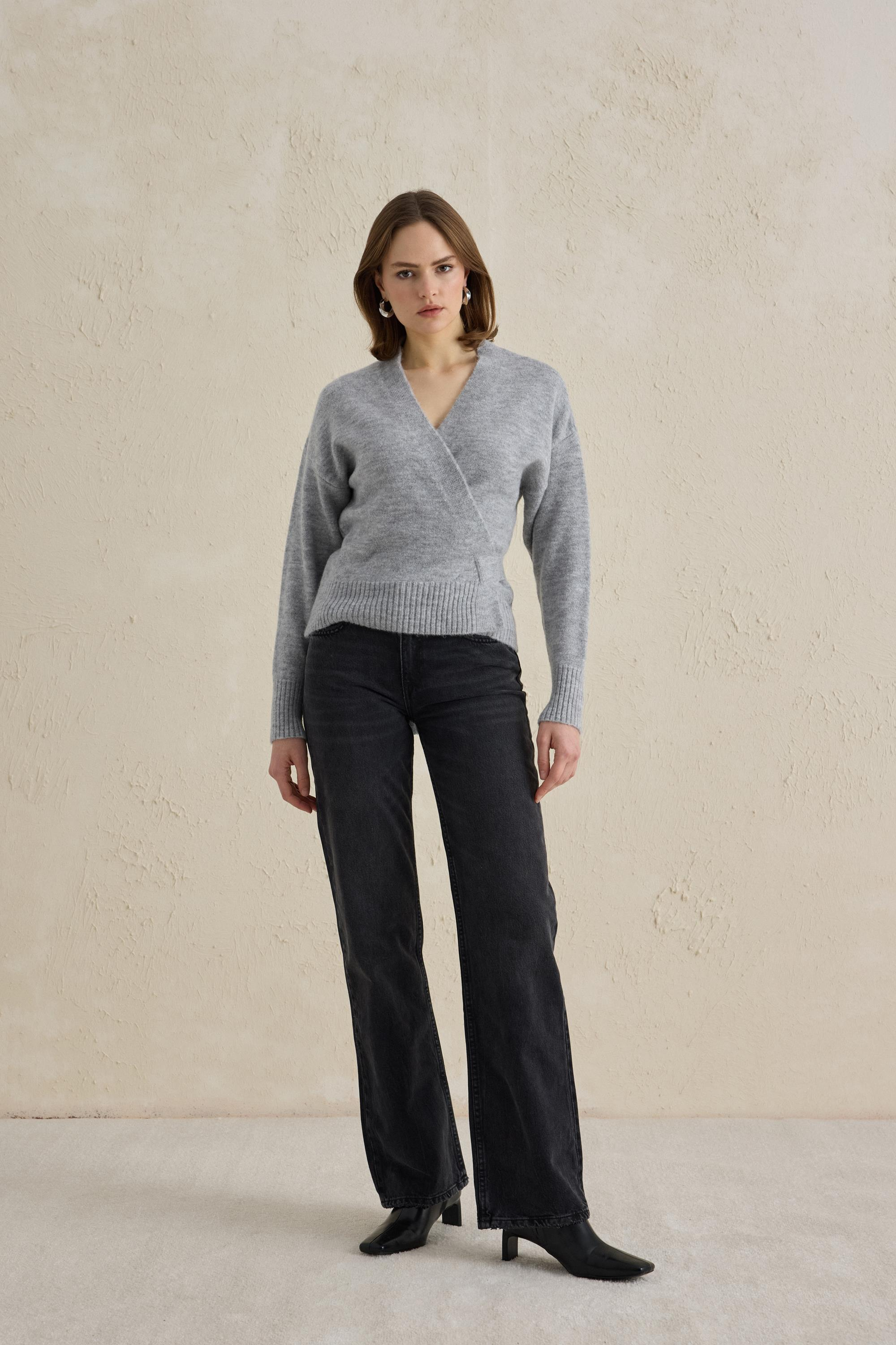 ANVELOP TRİKO HIRKA GRİ