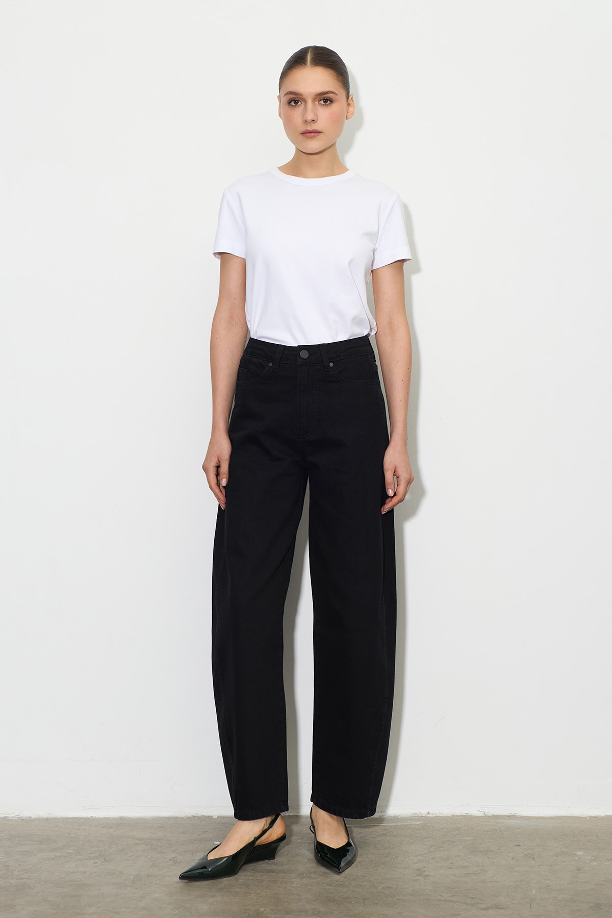 Barrel Fit Denim Pantolon Siyah
