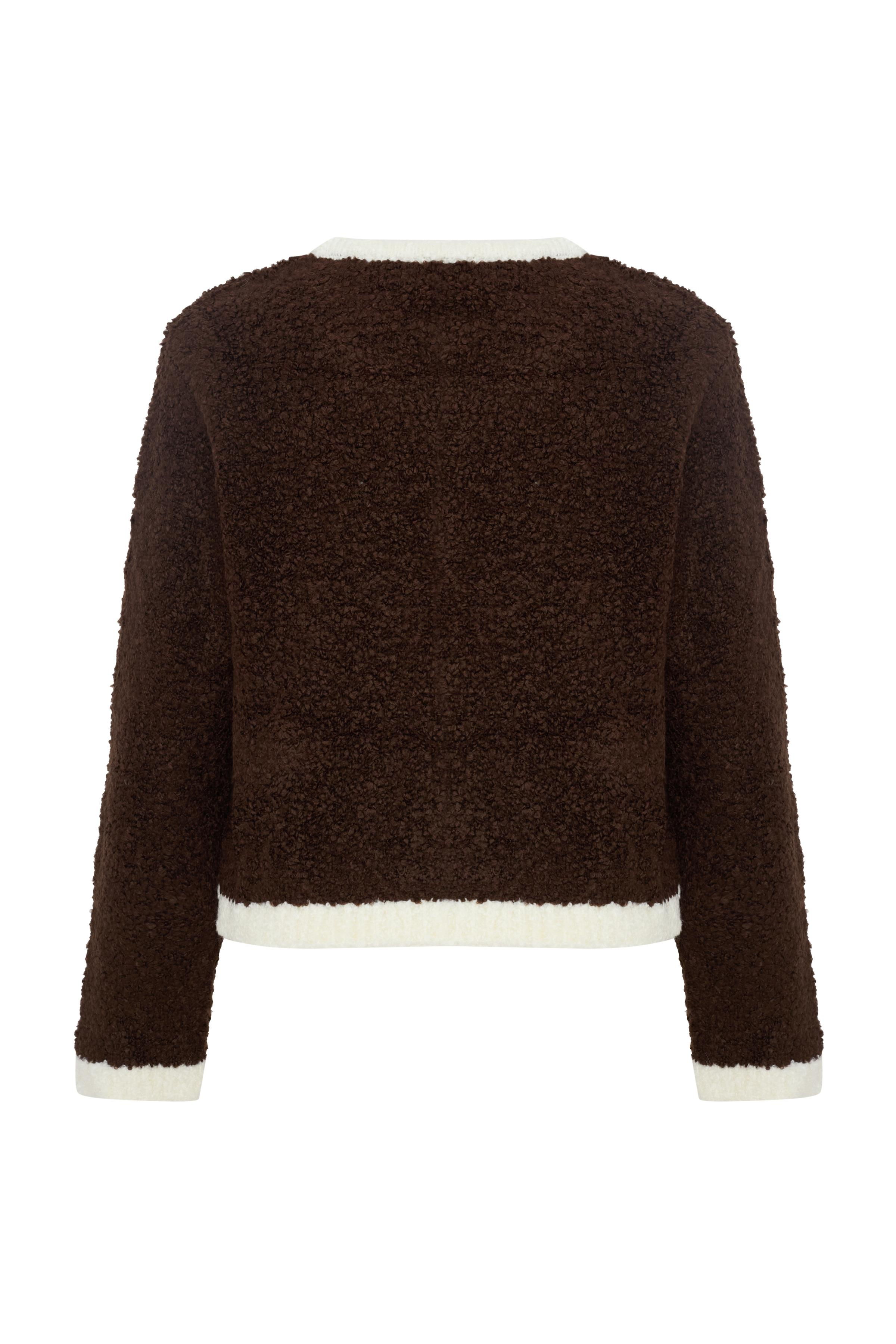 CURLY KONTRAST HIRKA KAHVE-EKRU