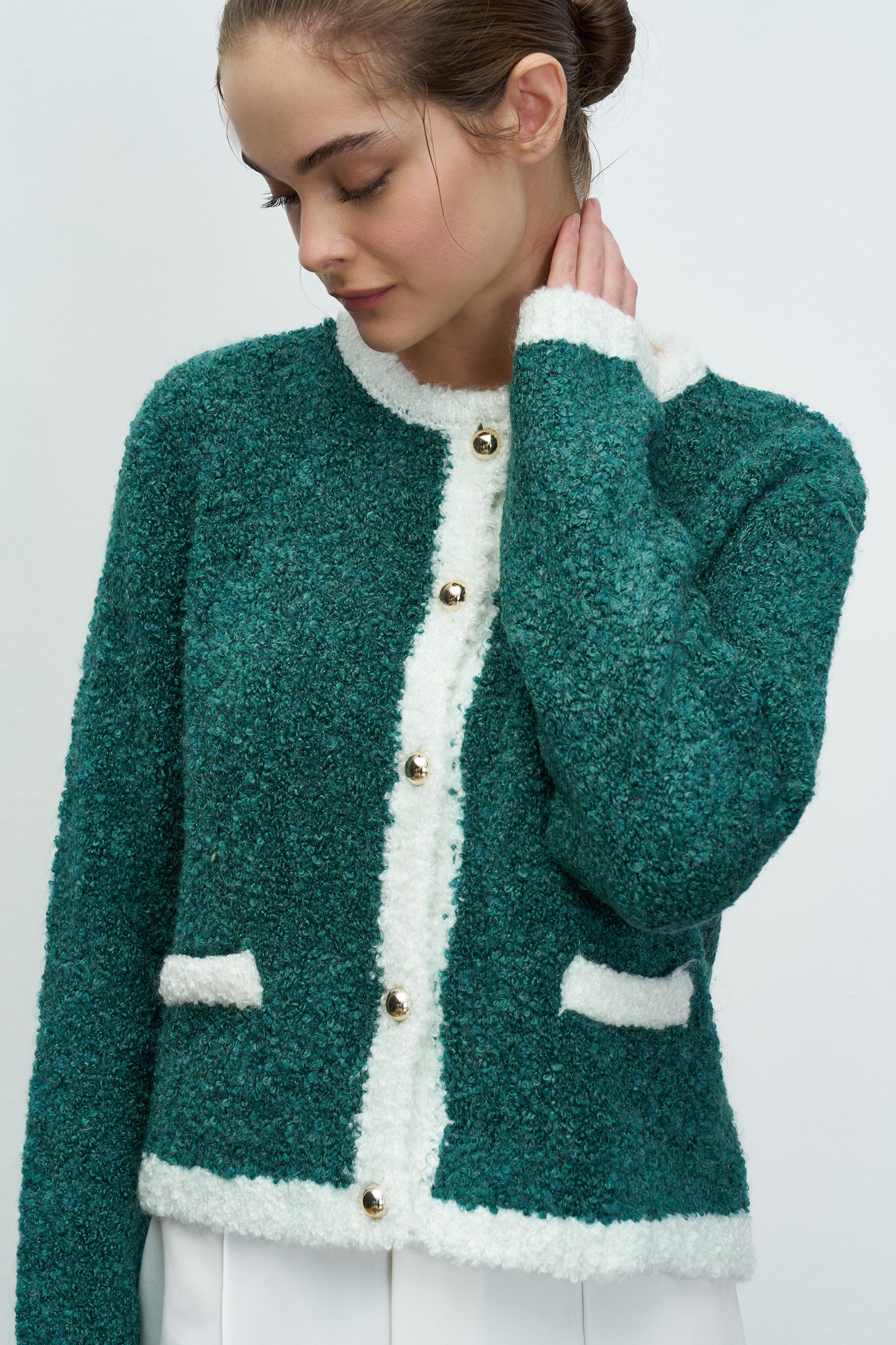 CURLY KONTRAST HIRKA PETROL-EKRU
