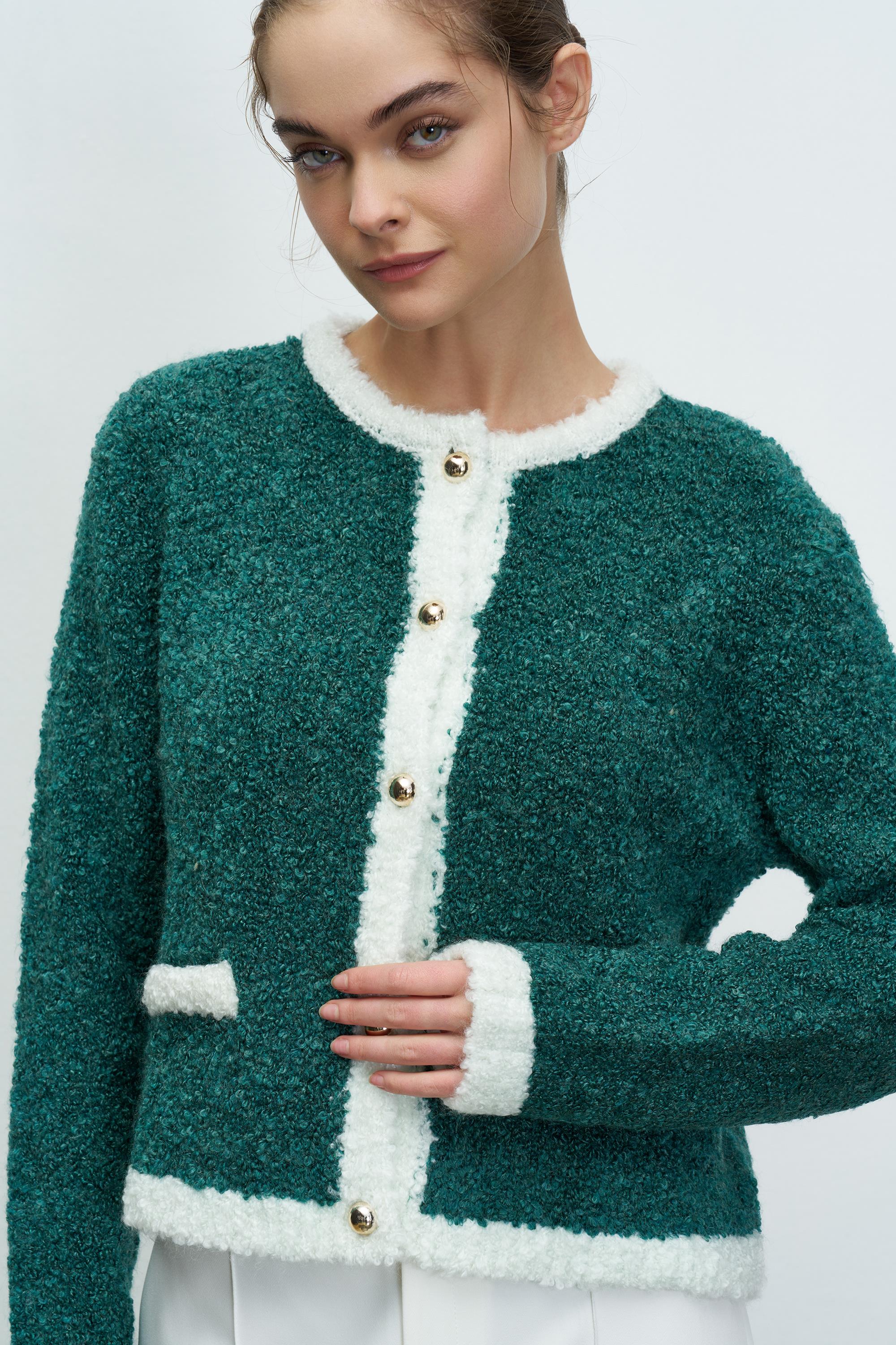 CURLY KONTRAST HIRKA PETROL-EKRU