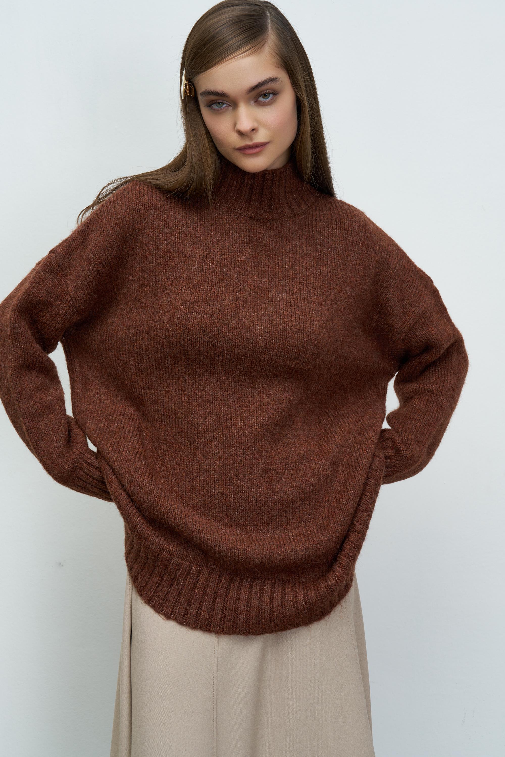 DİK YAKA COSY KAZAK KİREMİT