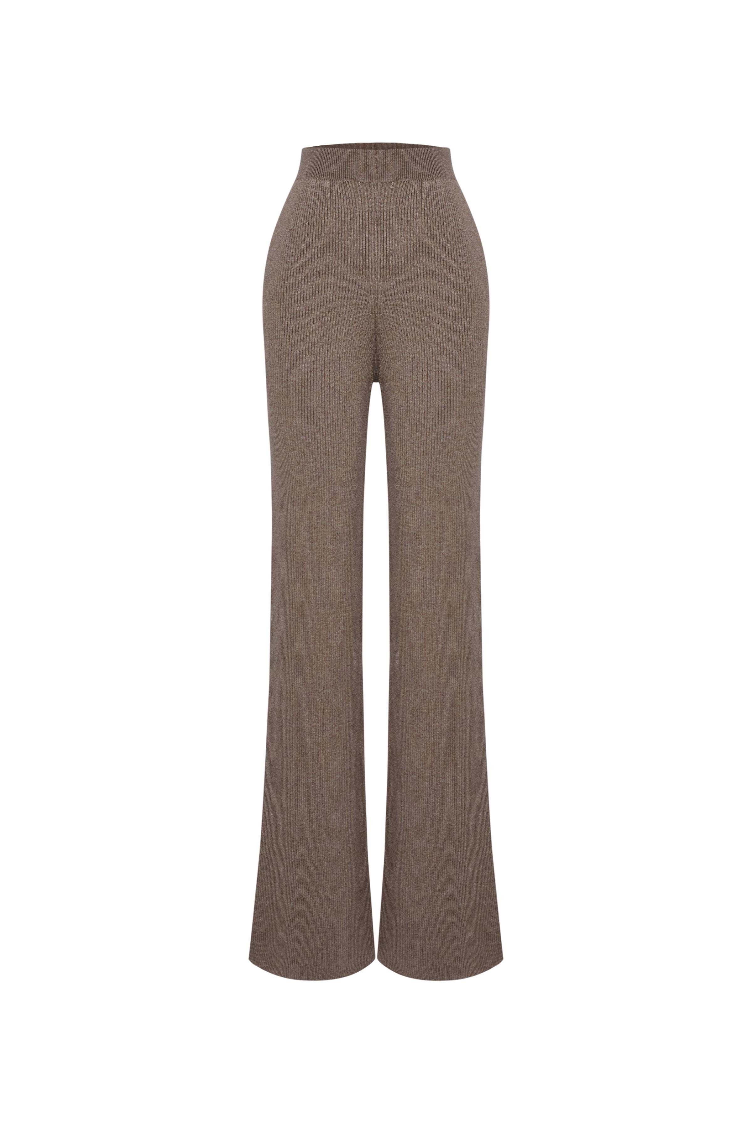 FİTİL DOKULU TRİKO PANTOLON KAHVERENGİ