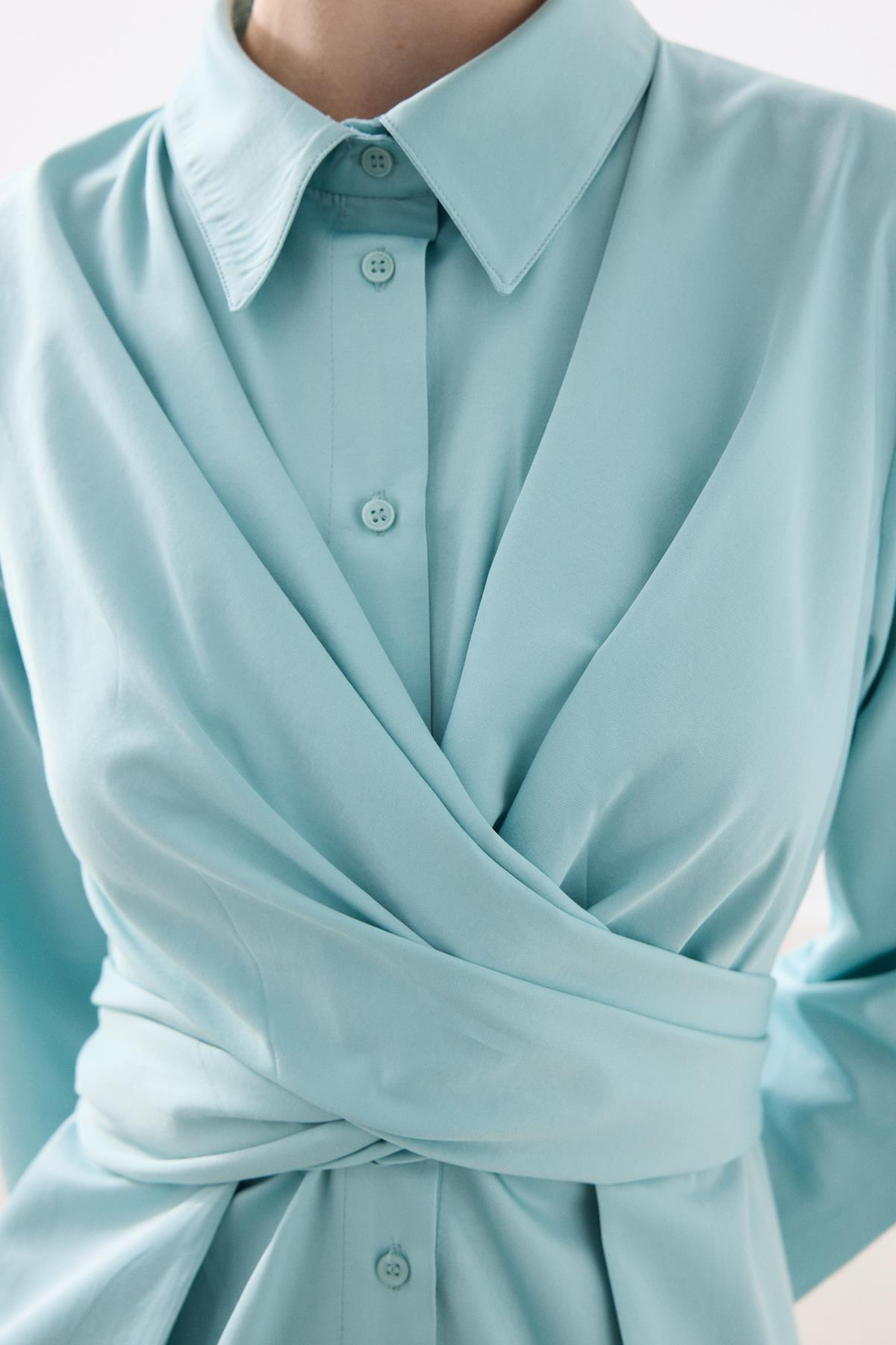 ORCHID POPLİN ELBİSE AQUA