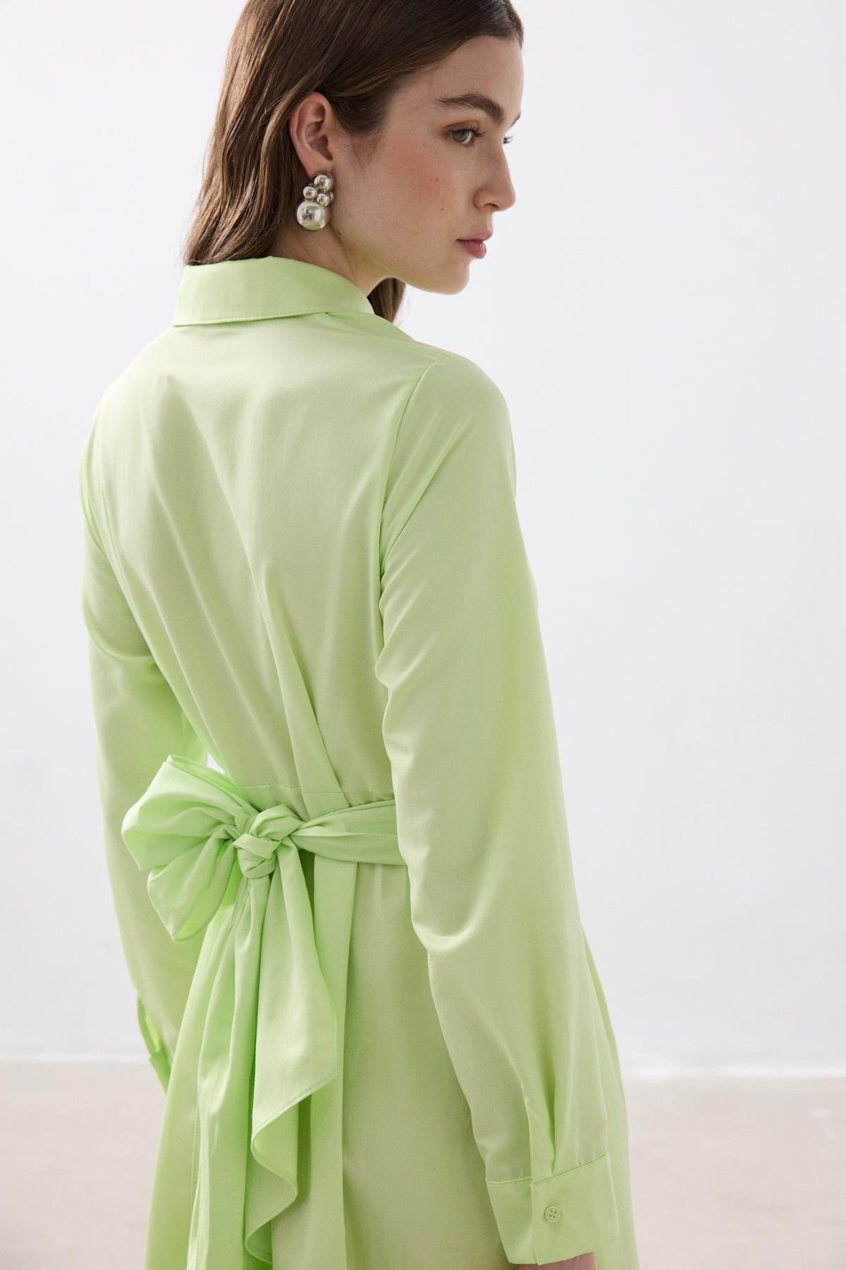 ORCHID POPLİN ELBİSE LIME