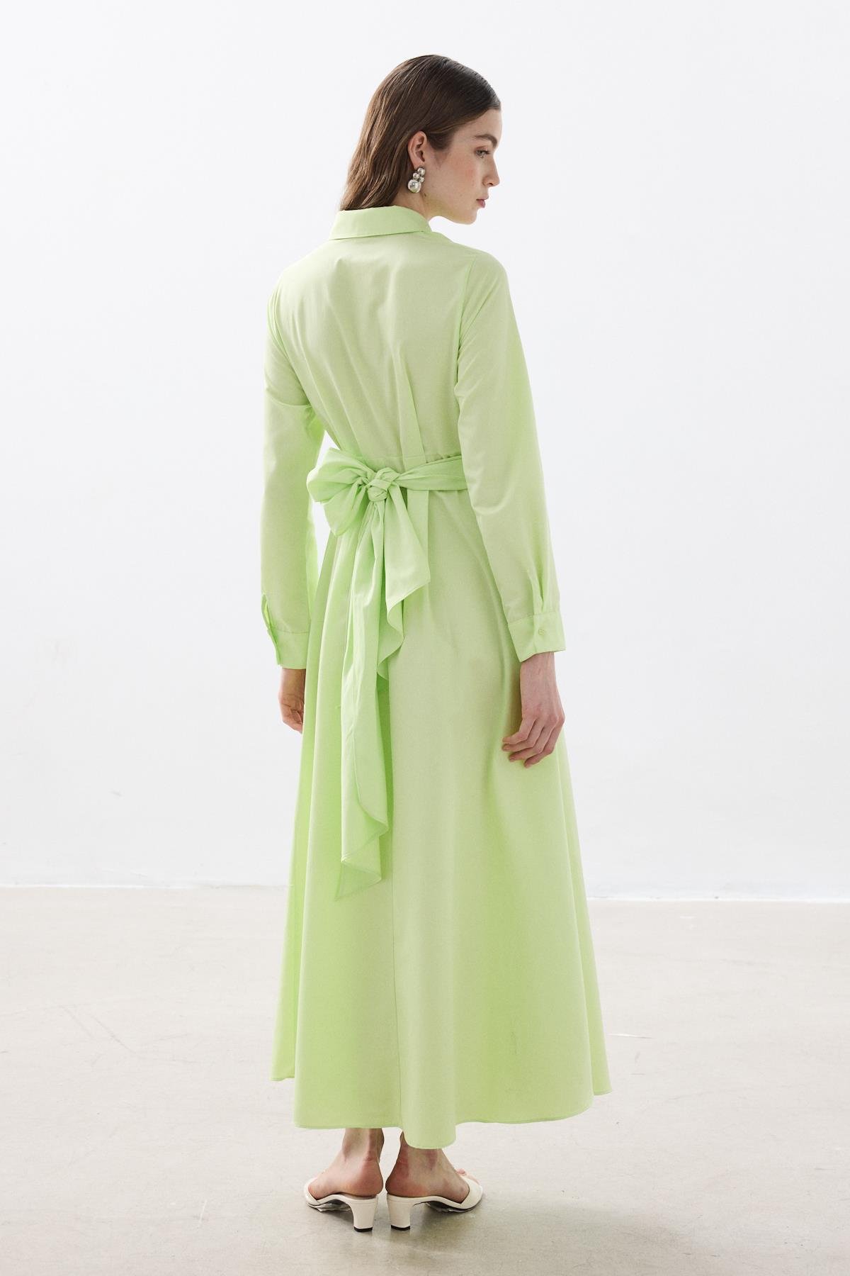 ORCHID POPLİN ELBİSE LIME