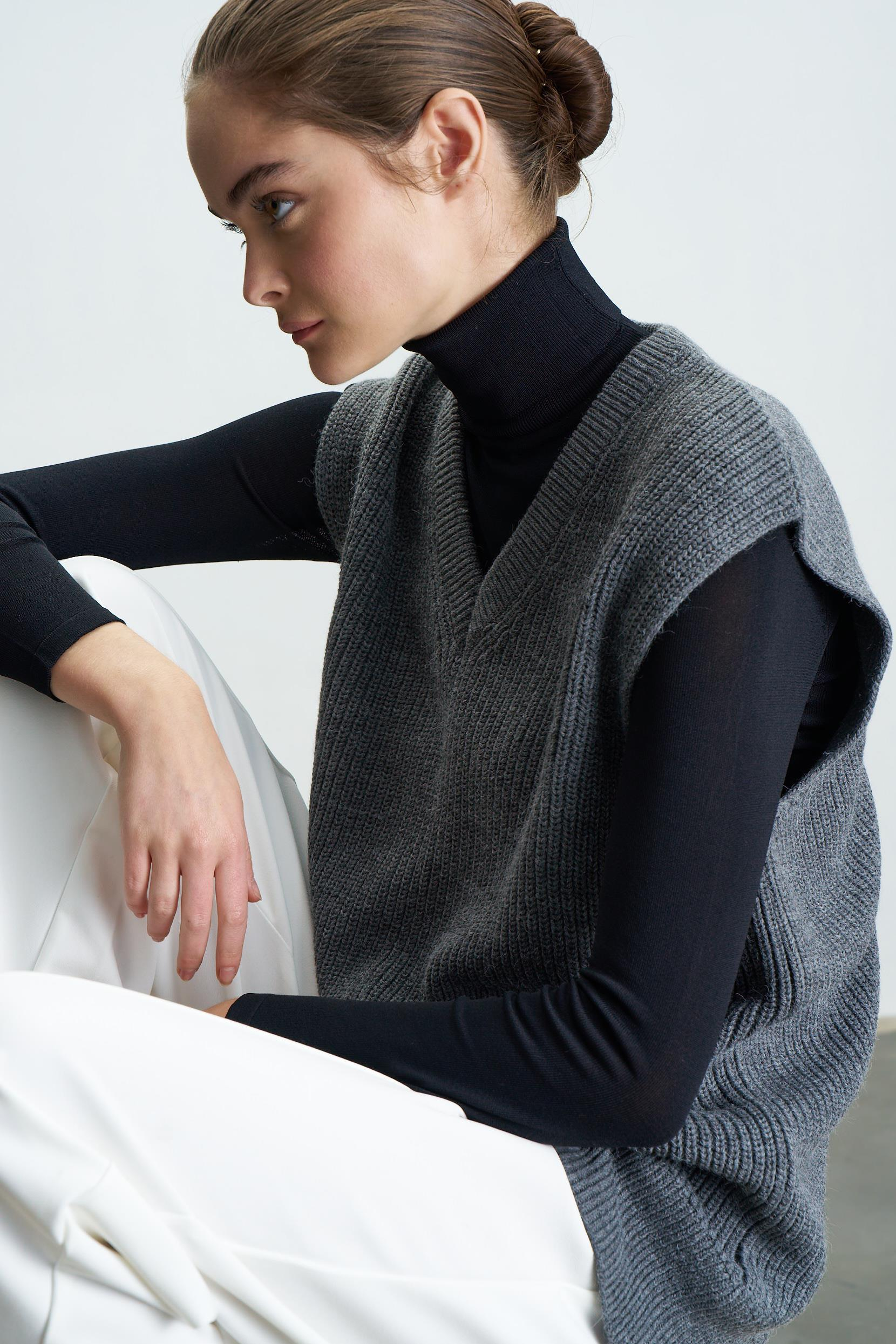 OVERSIZE TRİKO SÜVETER ANTRASİT