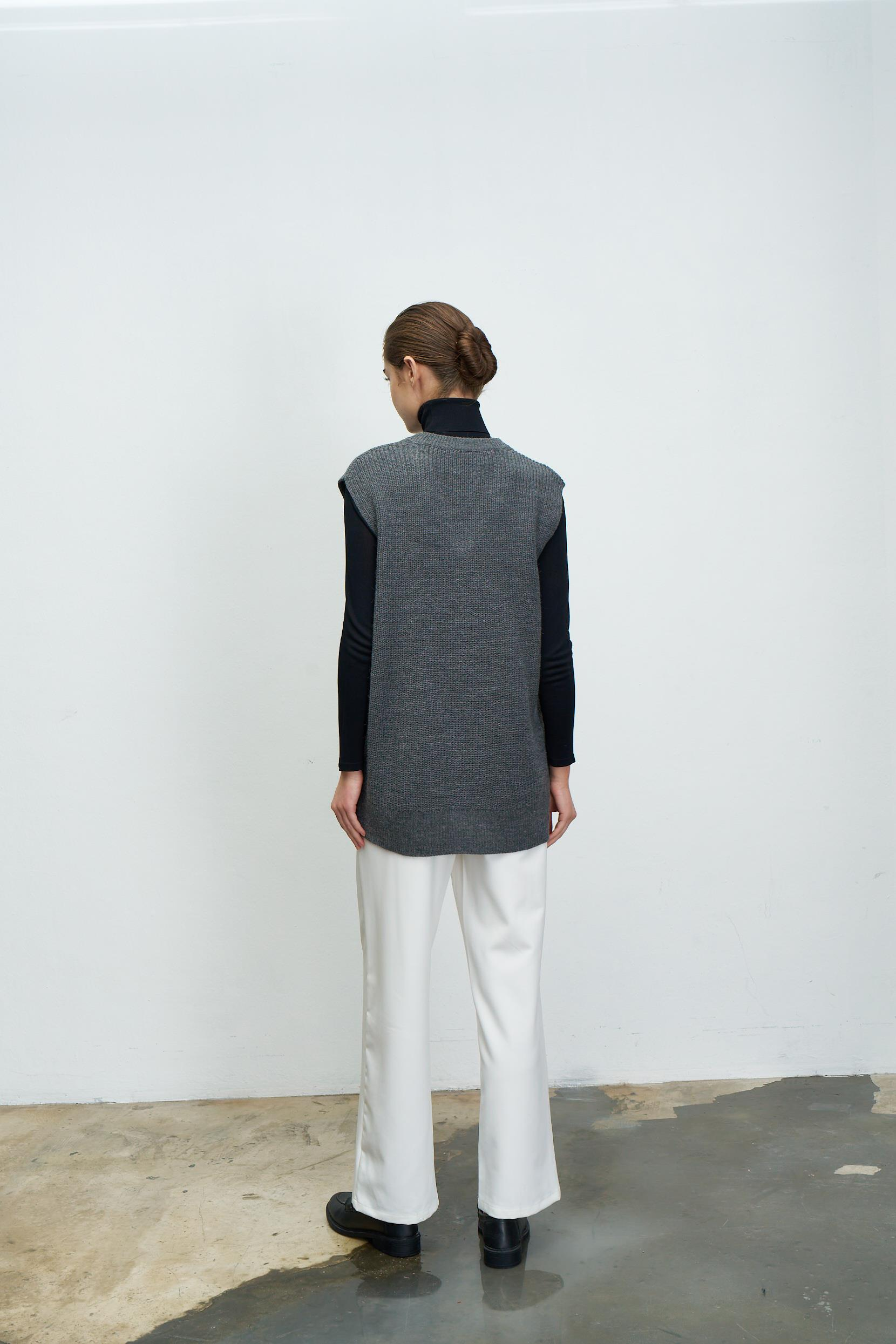 OVERSIZE TRİKO SÜVETER ANTRASİT