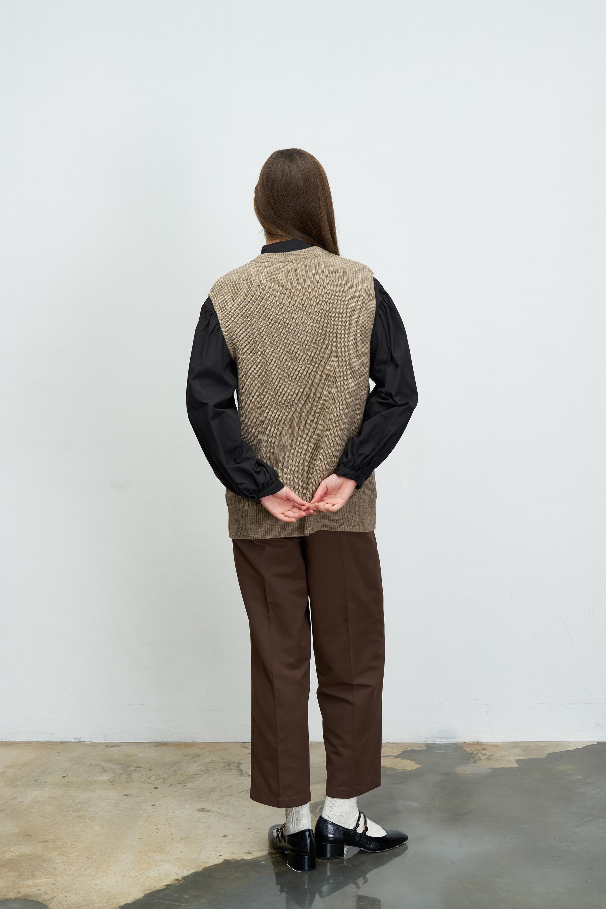 OVERSIZE TRİKO SÜVETER VİZON