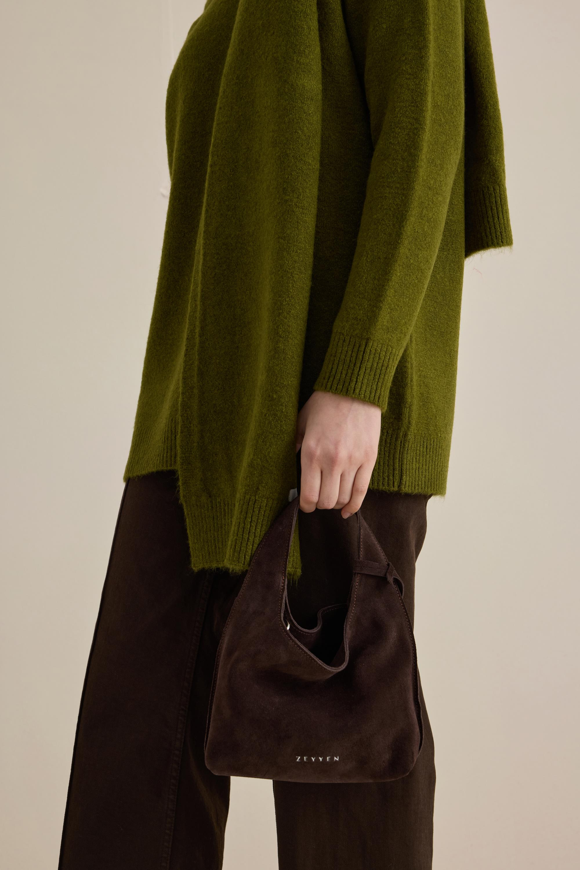 POUCHE SUEDE BAG ACI KAHVE