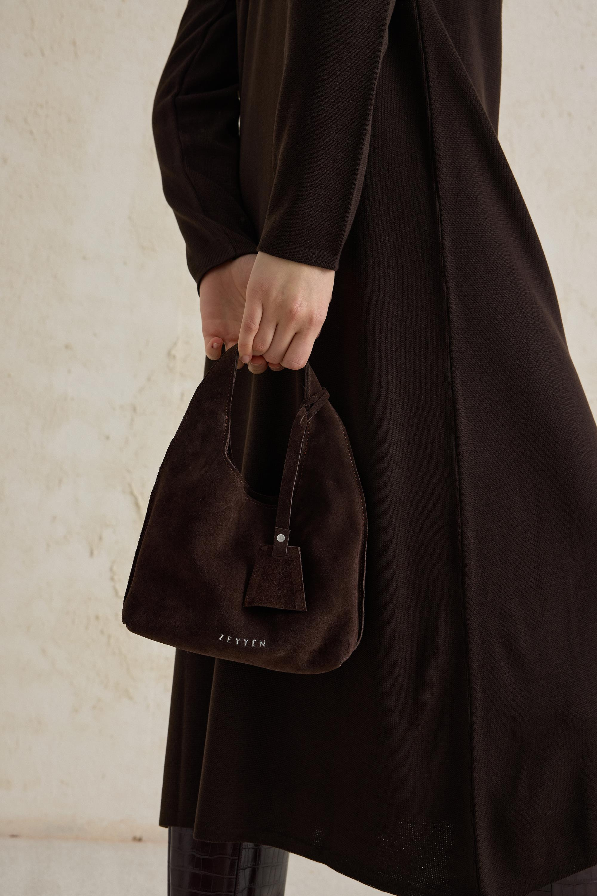 POUCHE SUEDE BAG ACI KAHVE