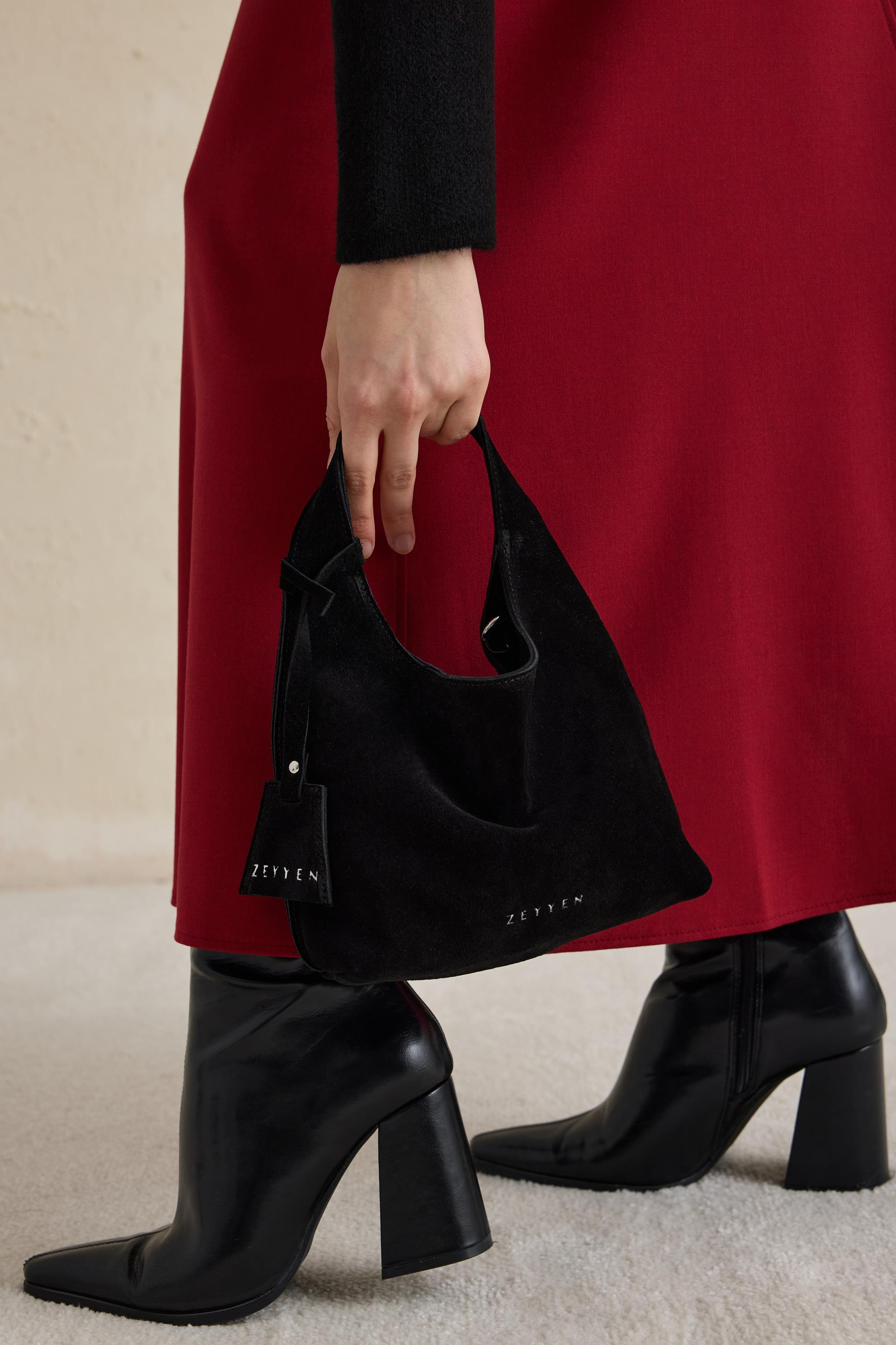 POUCHE SUEDE BAG SİYAH